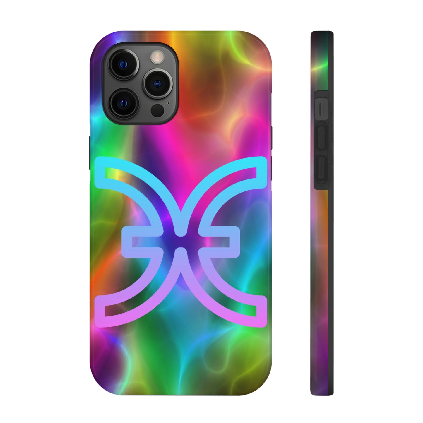 Rainbow art, pisces / Tough IPhone case/ Zodiac