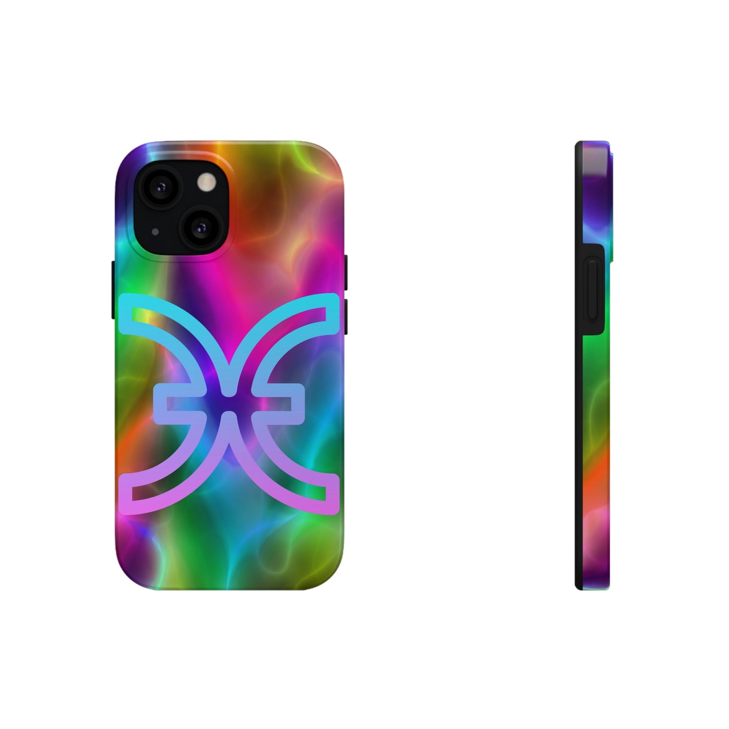 Rainbow art, pisces / Tough IPhone case/ Zodiac