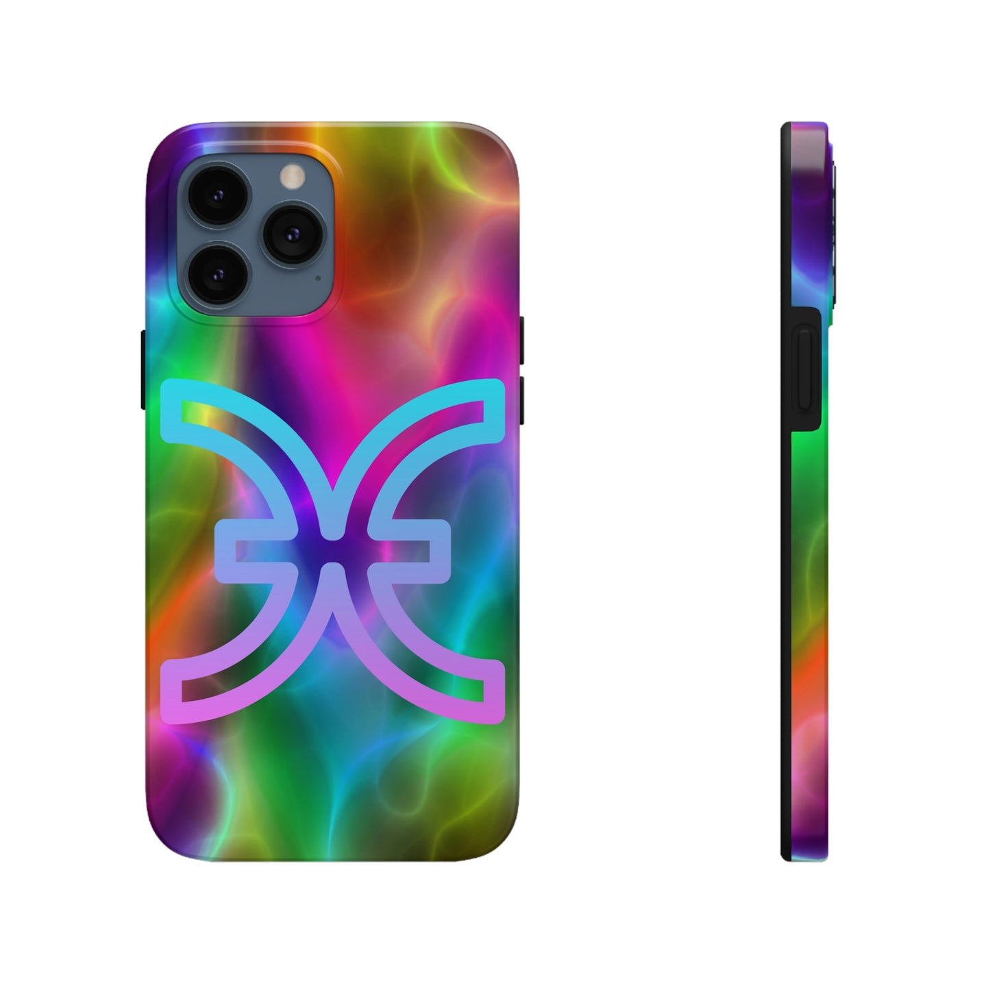 Rainbow art, pisces / Tough IPhone case/ Zodiac