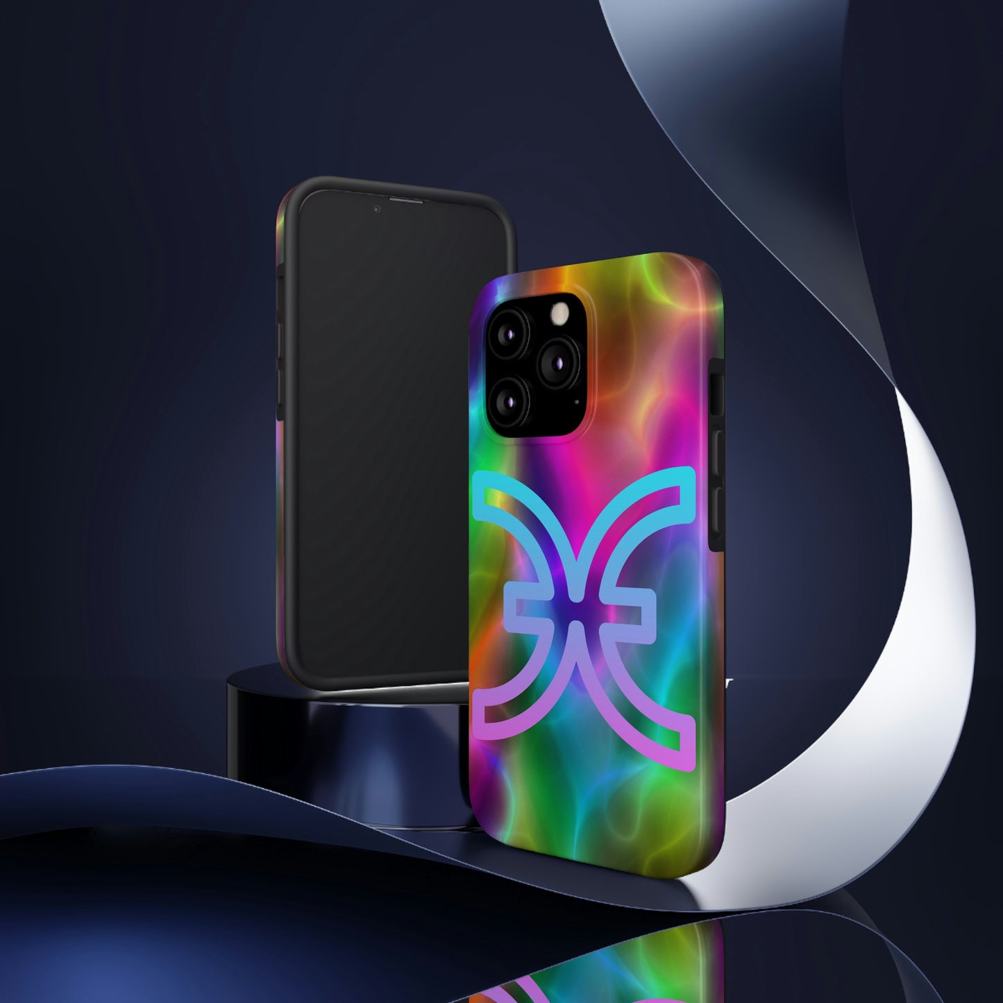 Rainbow art, pisces / Tough IPhone case/ Zodiac