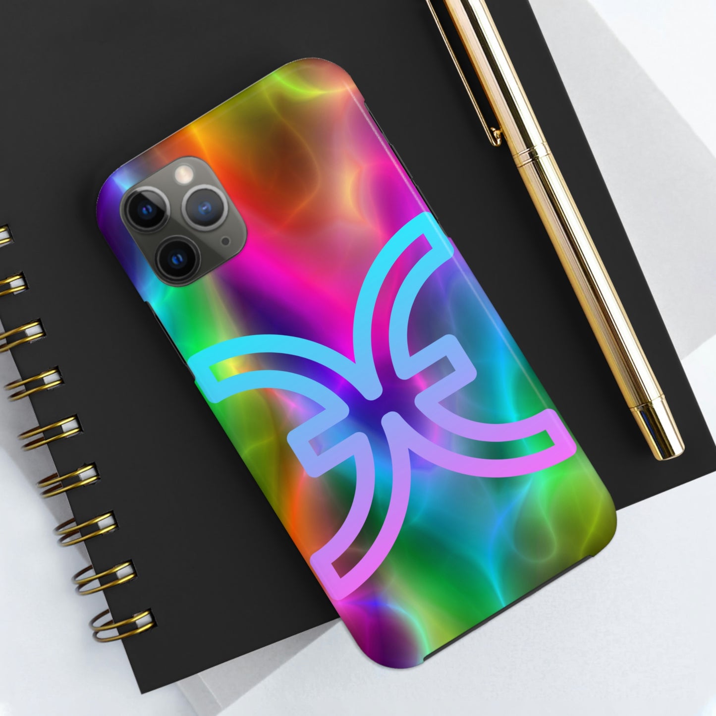 Rainbow art, pisces / Tough IPhone case/ Zodiac