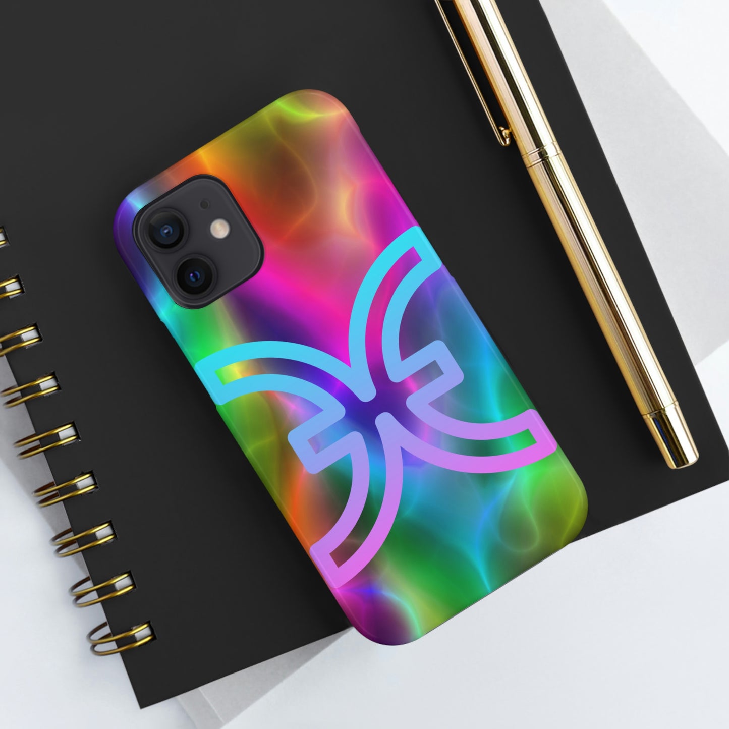 Rainbow art, pisces / Tough IPhone case/ Zodiac