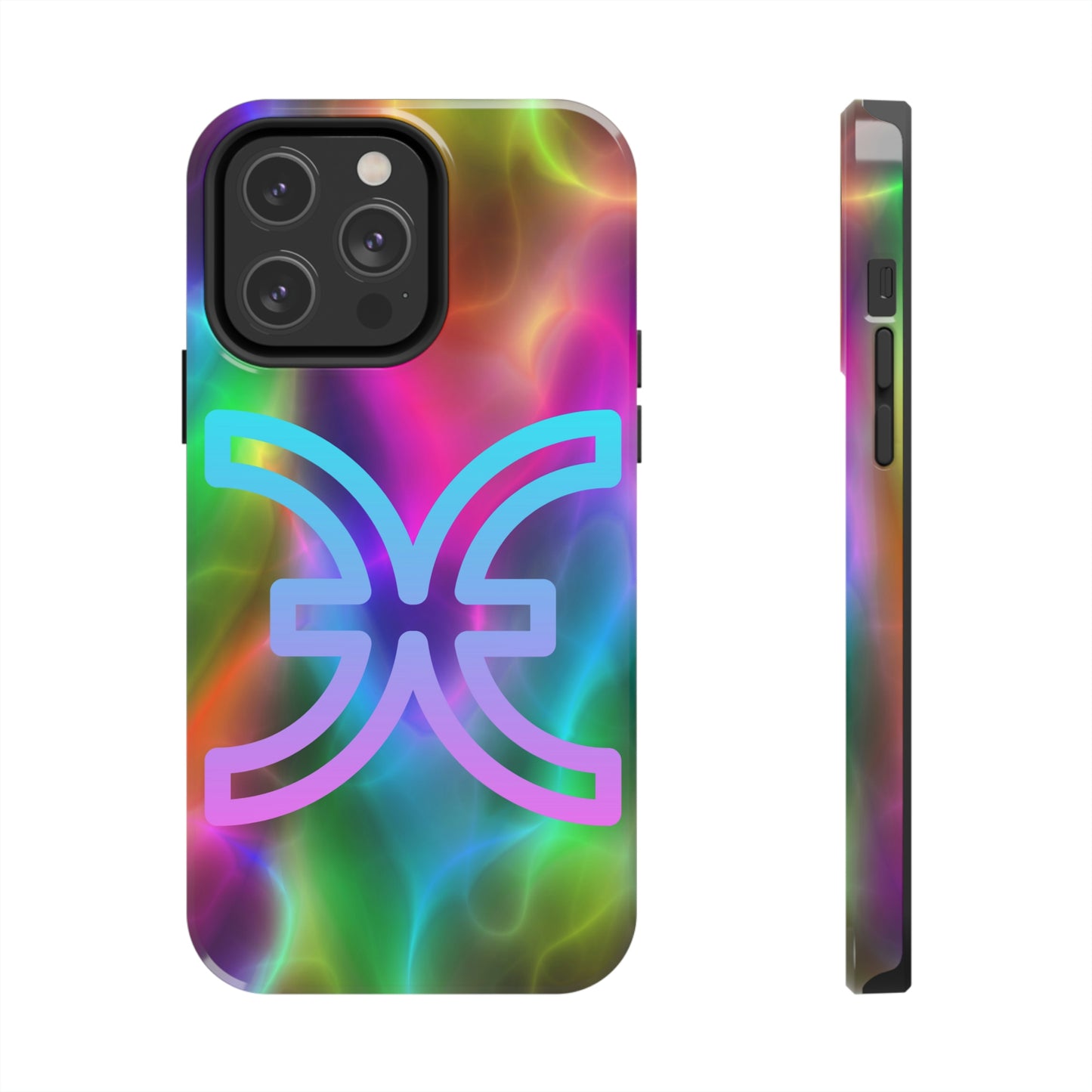 Rainbow art, pisces / Tough IPhone case/ Zodiac