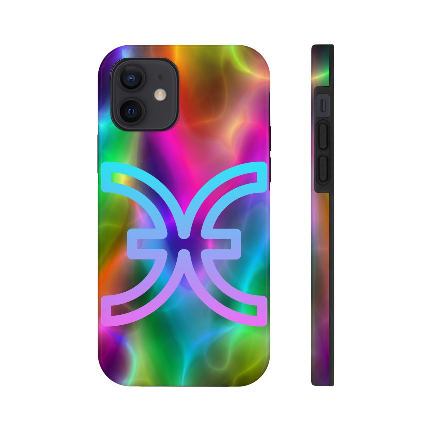 Rainbow art, pisces / Tough IPhone case/ Zodiac