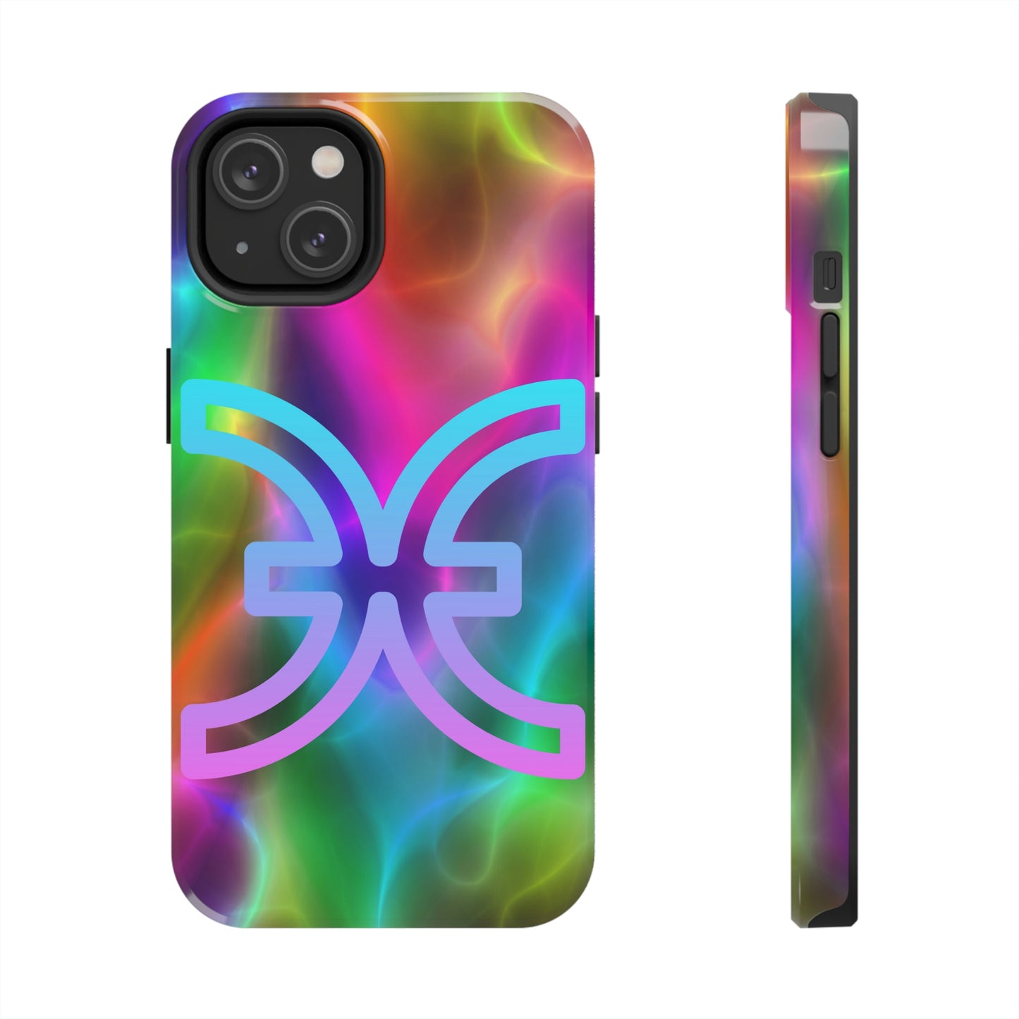 Rainbow art, pisces / Tough IPhone case/ Zodiac