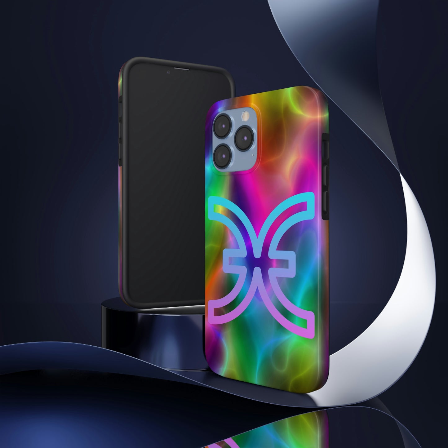 Rainbow art, pisces / Tough IPhone case/ Zodiac
