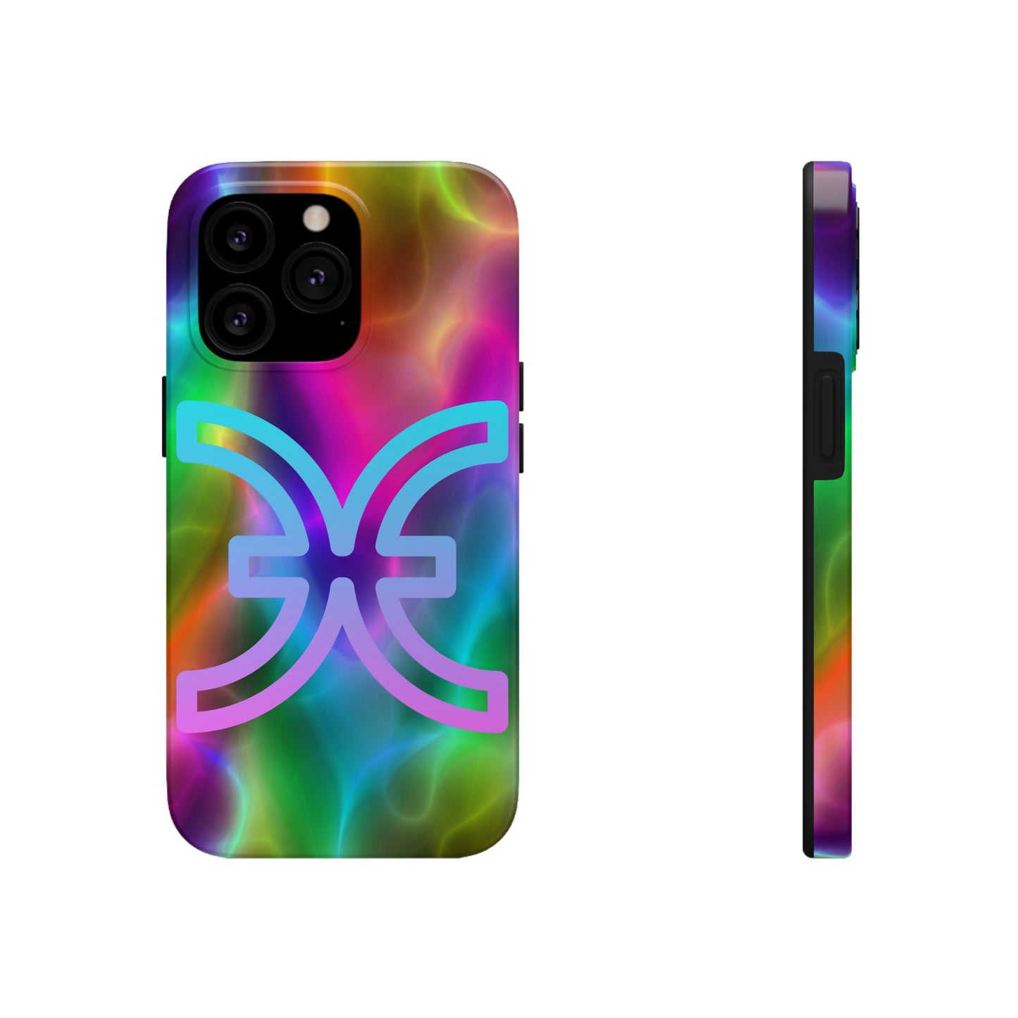 Rainbow art, pisces / Tough IPhone case/ Zodiac