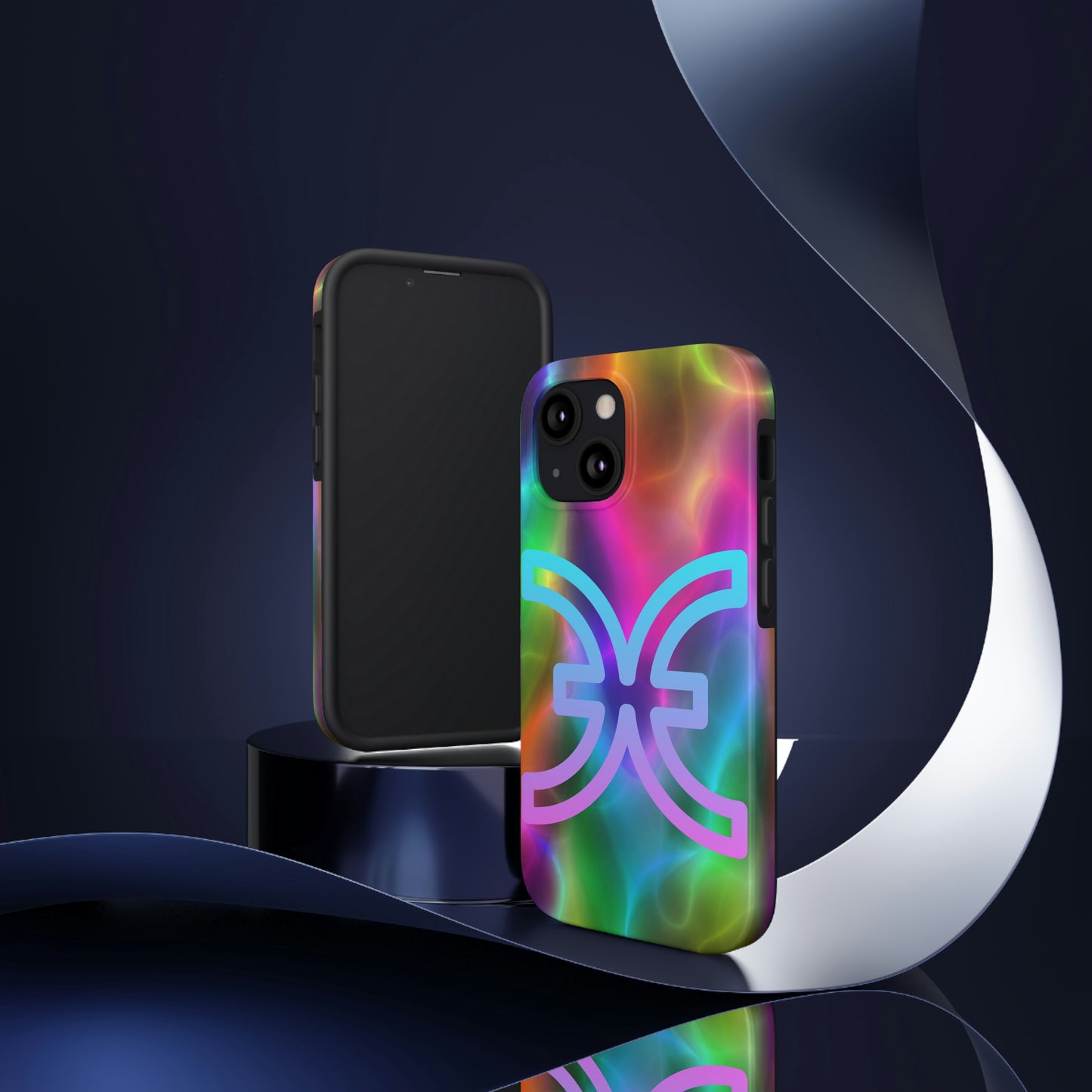 Rainbow art, pisces / Tough IPhone case/ Zodiac
