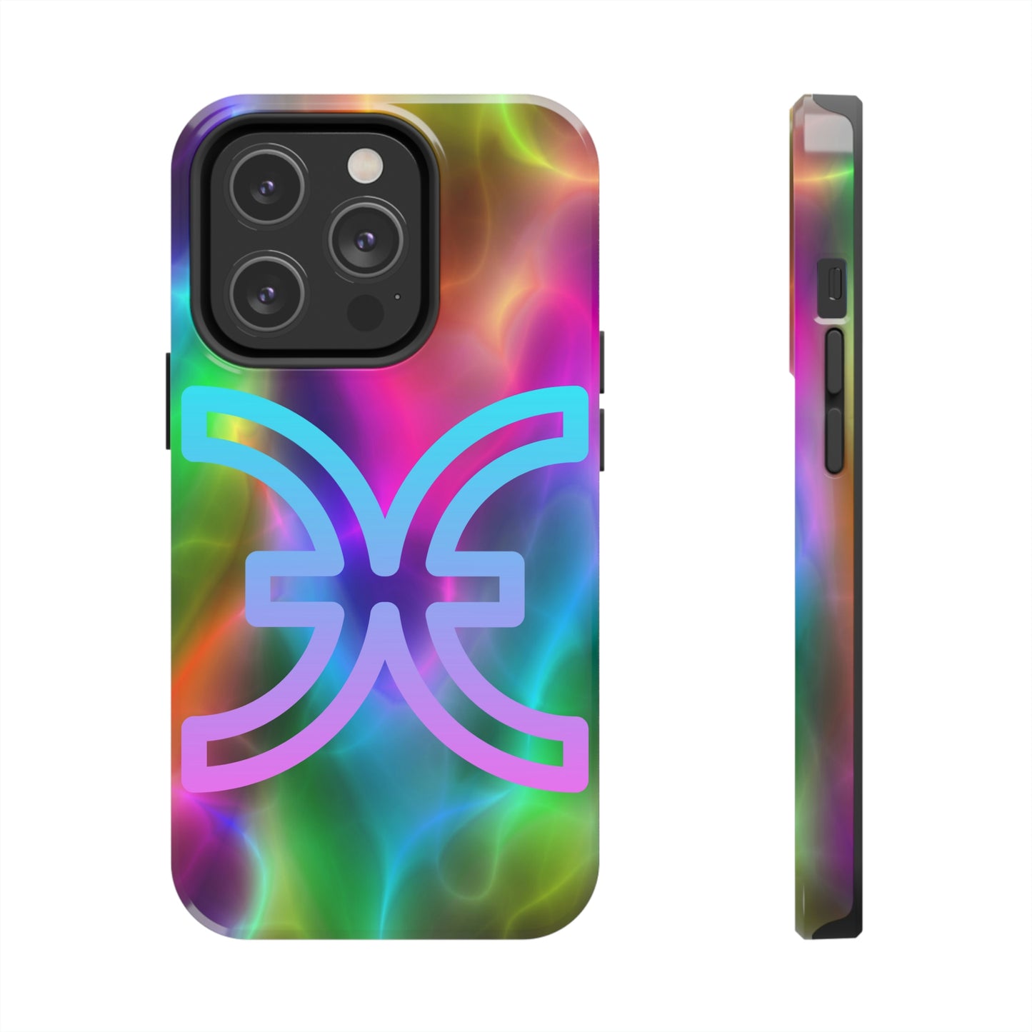Rainbow art, pisces / Tough IPhone case/ Zodiac