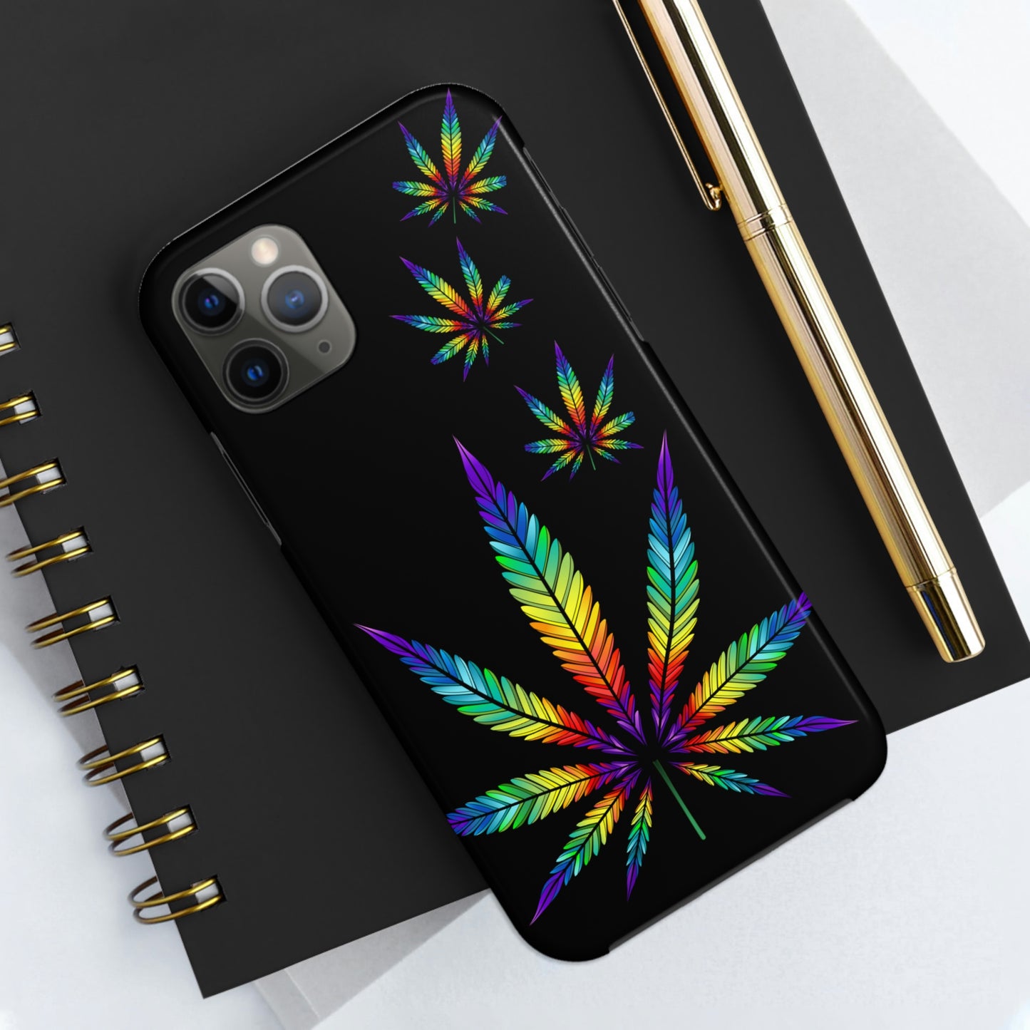Rainbow tie-dye hemp Tough IPhone Cases, Case-Mate
