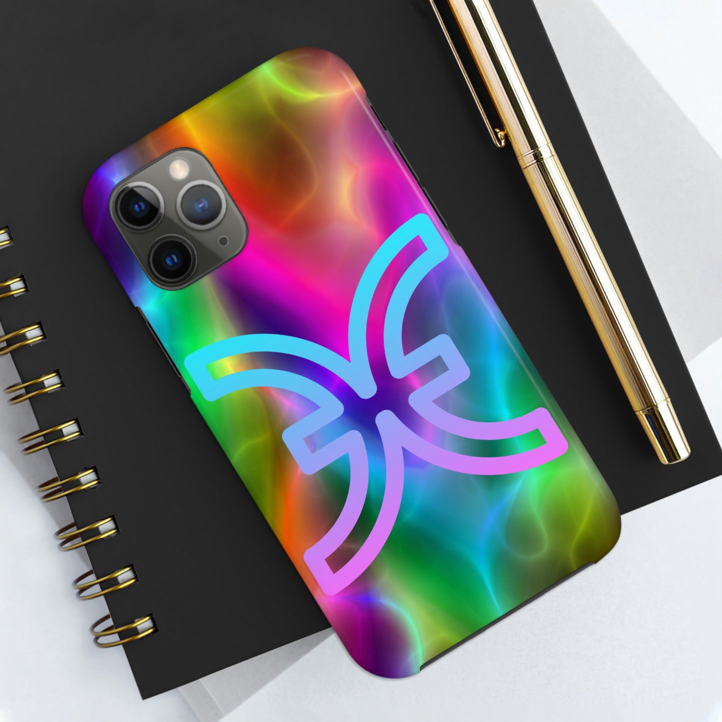 Rainbow art, pisces / Tough IPhone case/ Zodiac