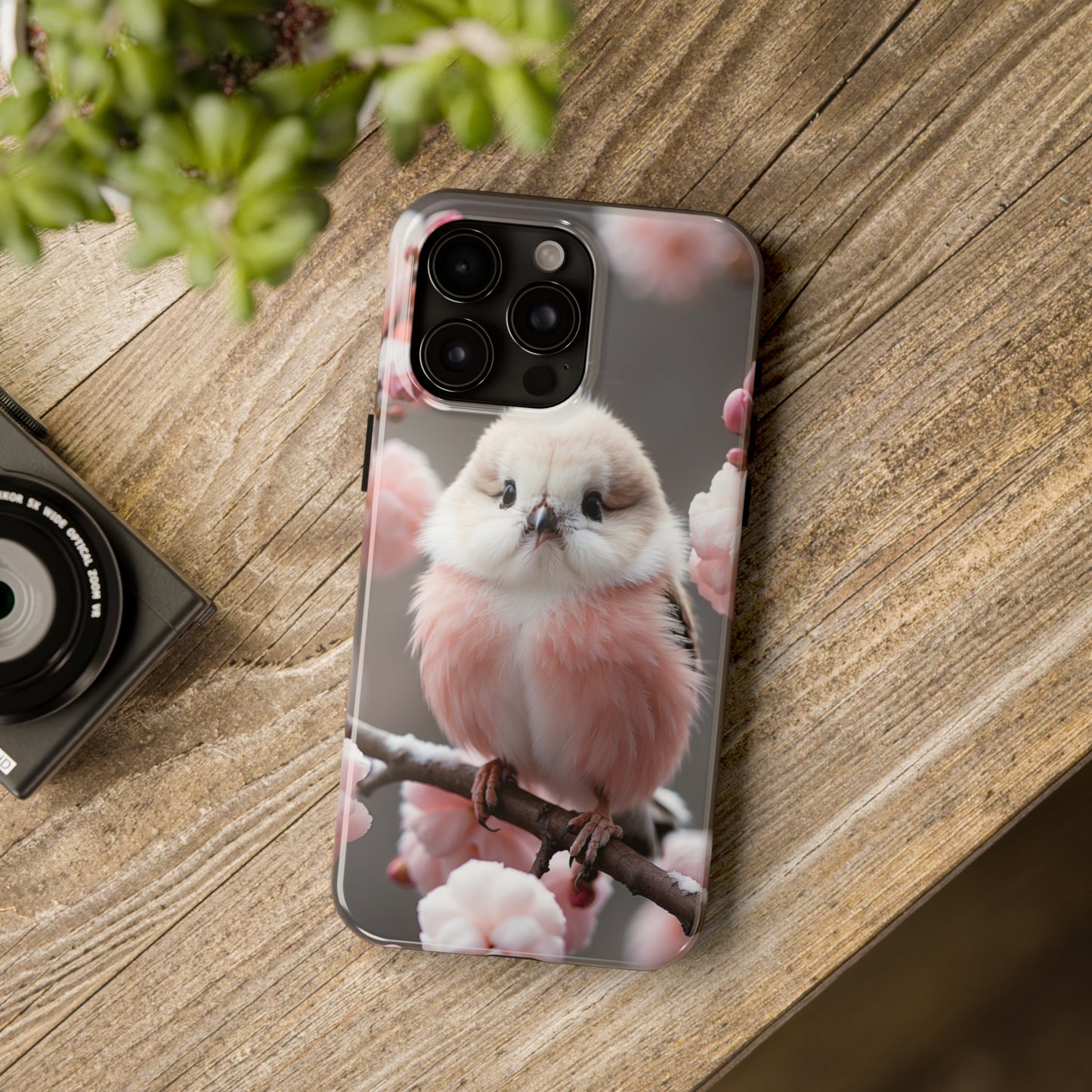 Cherry blossom pink bird Tough Phone Case iPhone 15 accessories