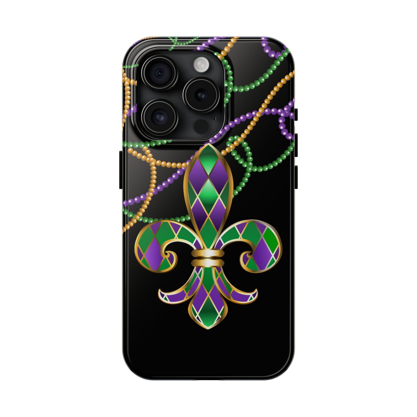 Blacked out Mardi Gras Tough iPhone Case iPhone 15 accessories