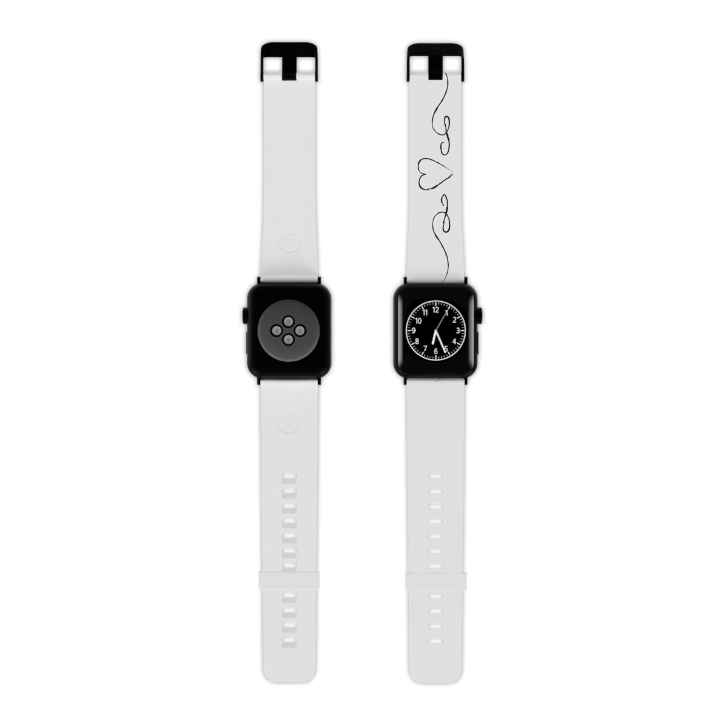 Black heart scroll Watch Band for Apple Watch Series 1-9, SE and Ultra, 38-40mm/ 42-44mm