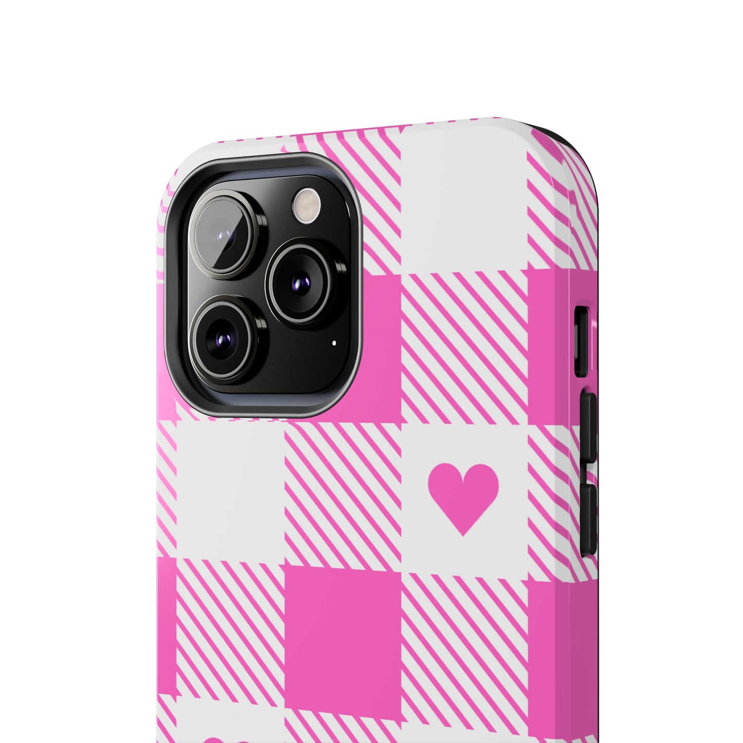 Hearts & Plaid Tough iPhone Case valentines phone case iPhone 15 accessories