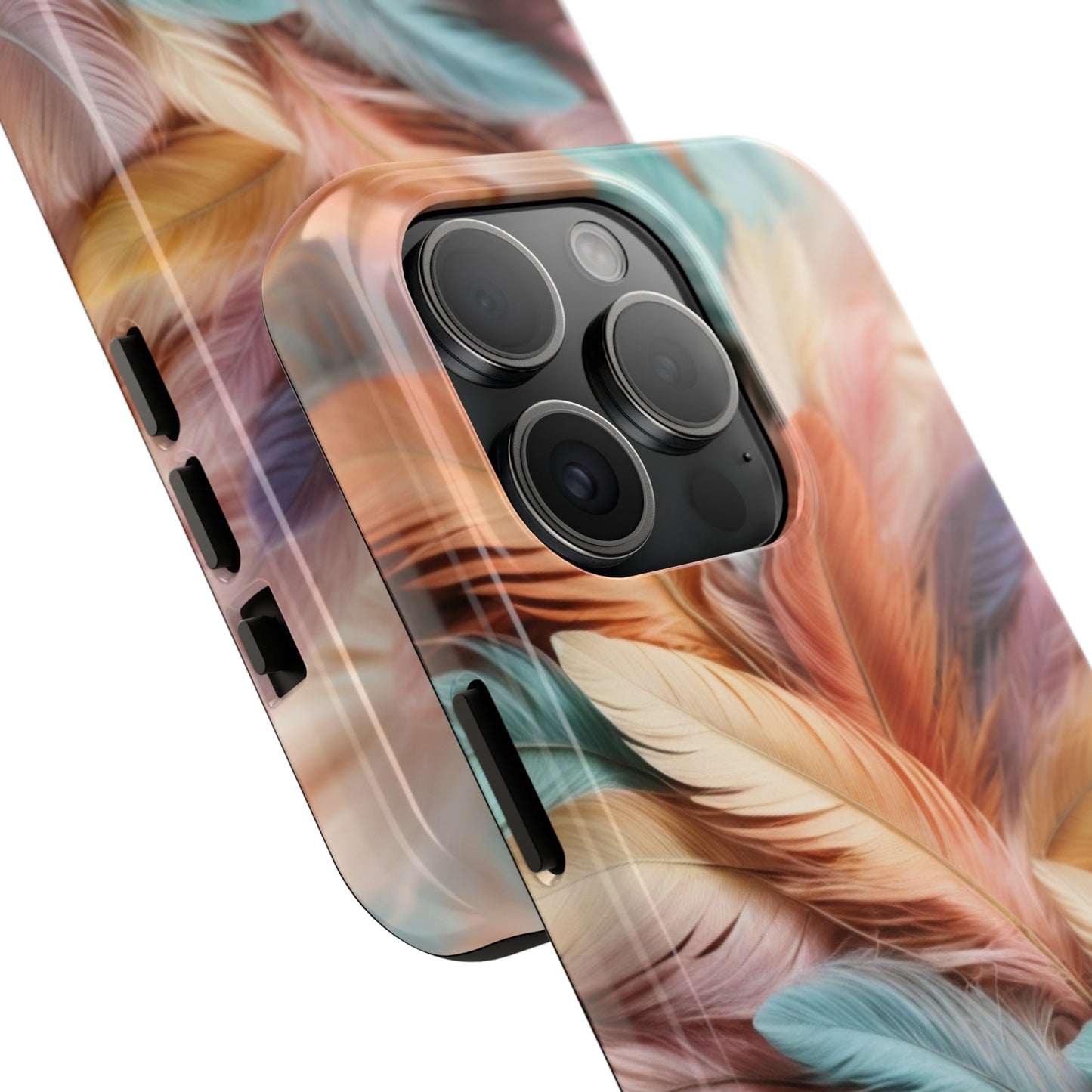 Boho style, Pastel colored feathers/ Tough iPhone Case/ iPhone accessories/ Nature