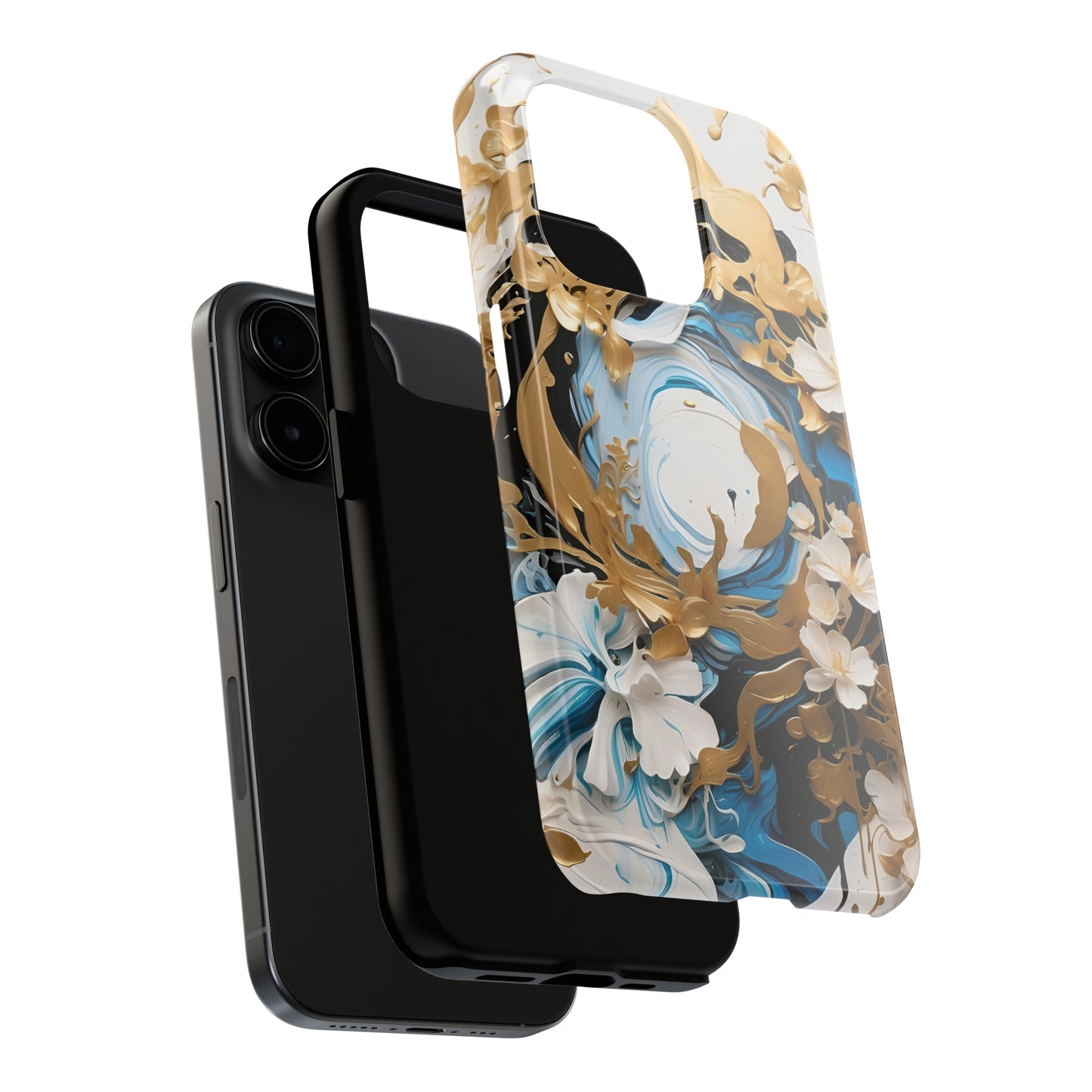 Blue & gold abstract Tough Phone Cases iPhone accessories