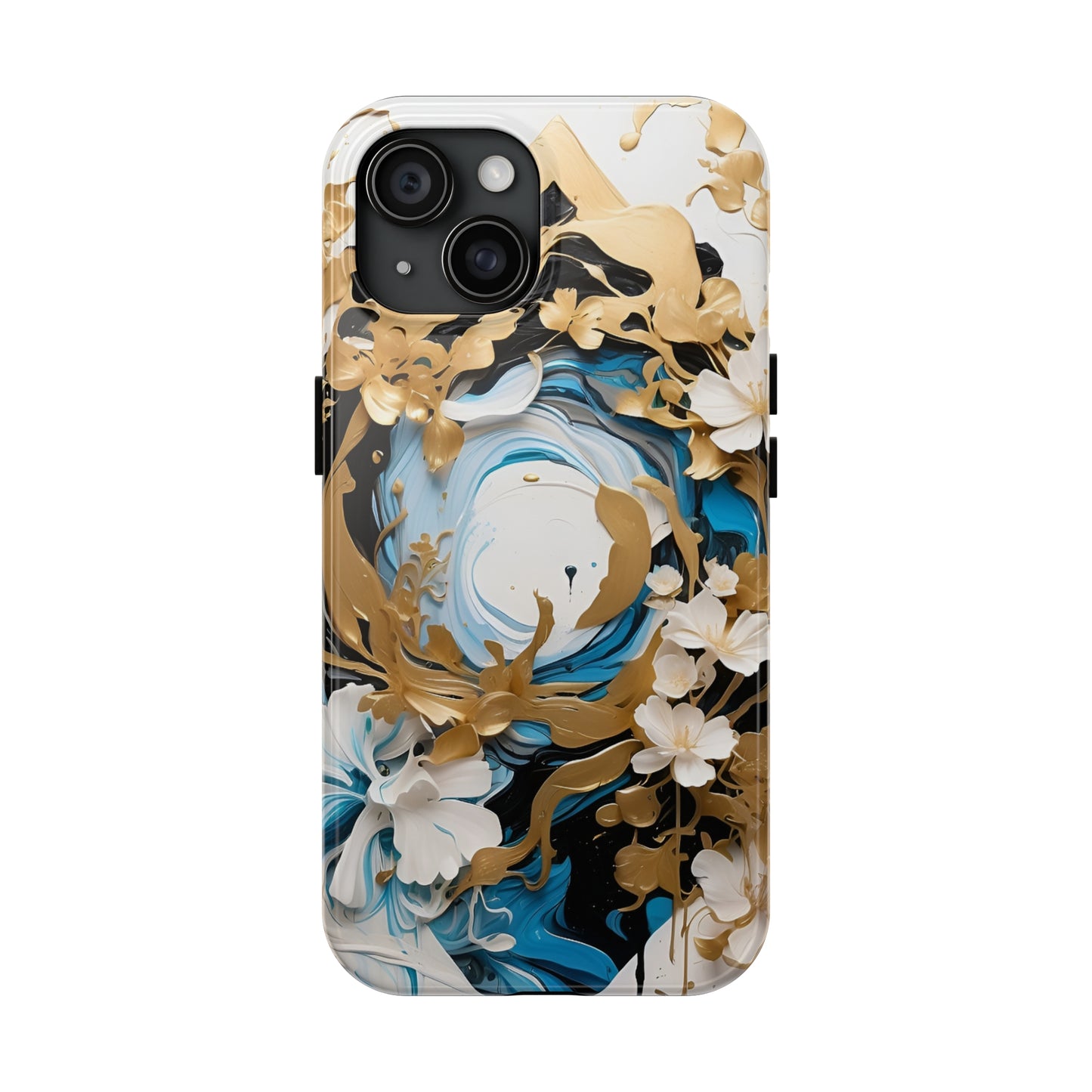 Blue & gold abstract Tough Phone Cases iPhone accessories