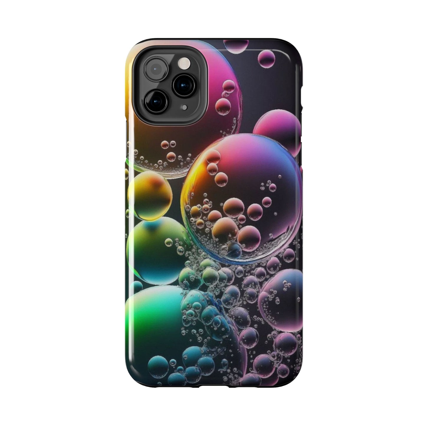 Vibrant rainbow bubbles iPhone case abstract phone cover protector