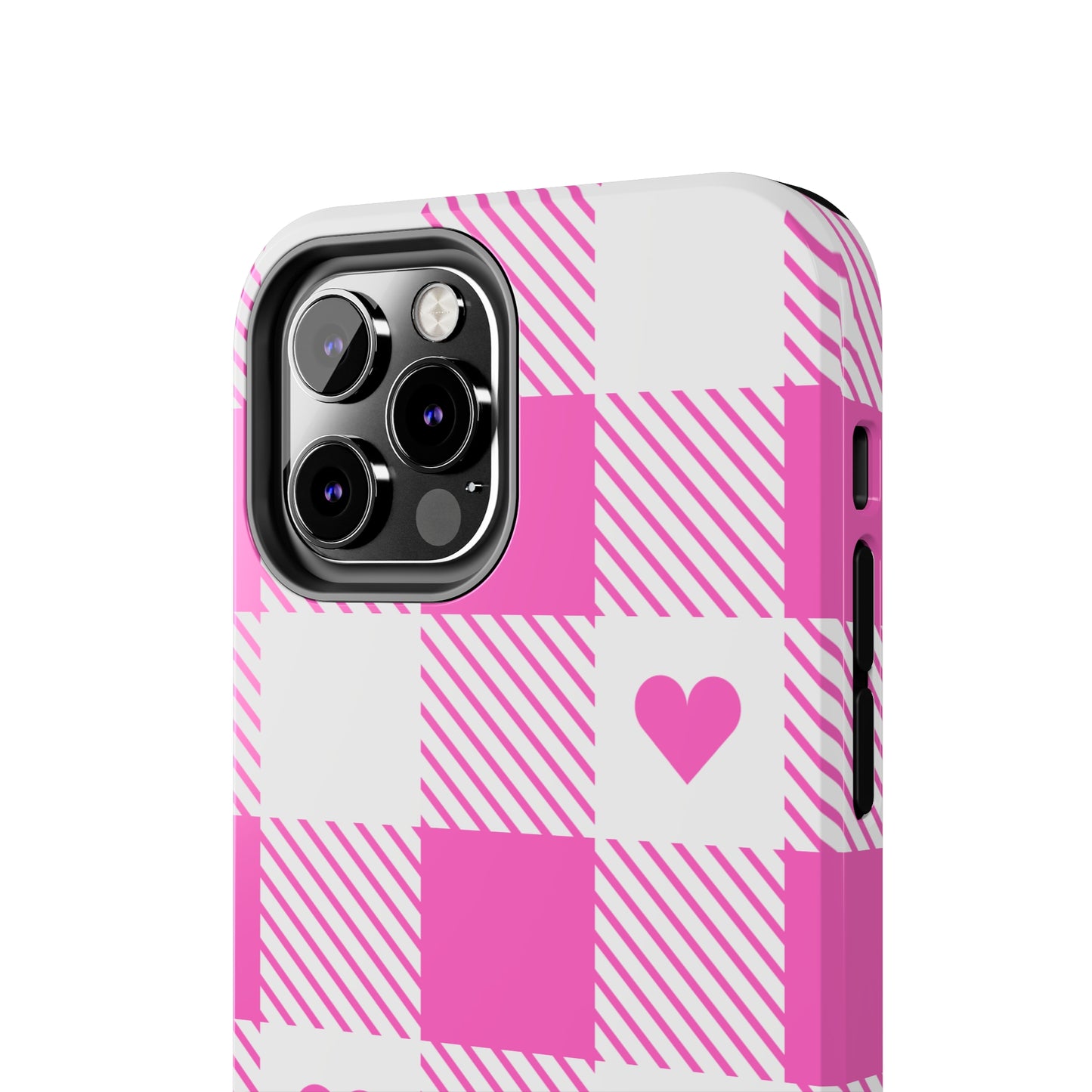 Hearts & Plaid Tough iPhone Case valentines phone case iPhone 15 accessories