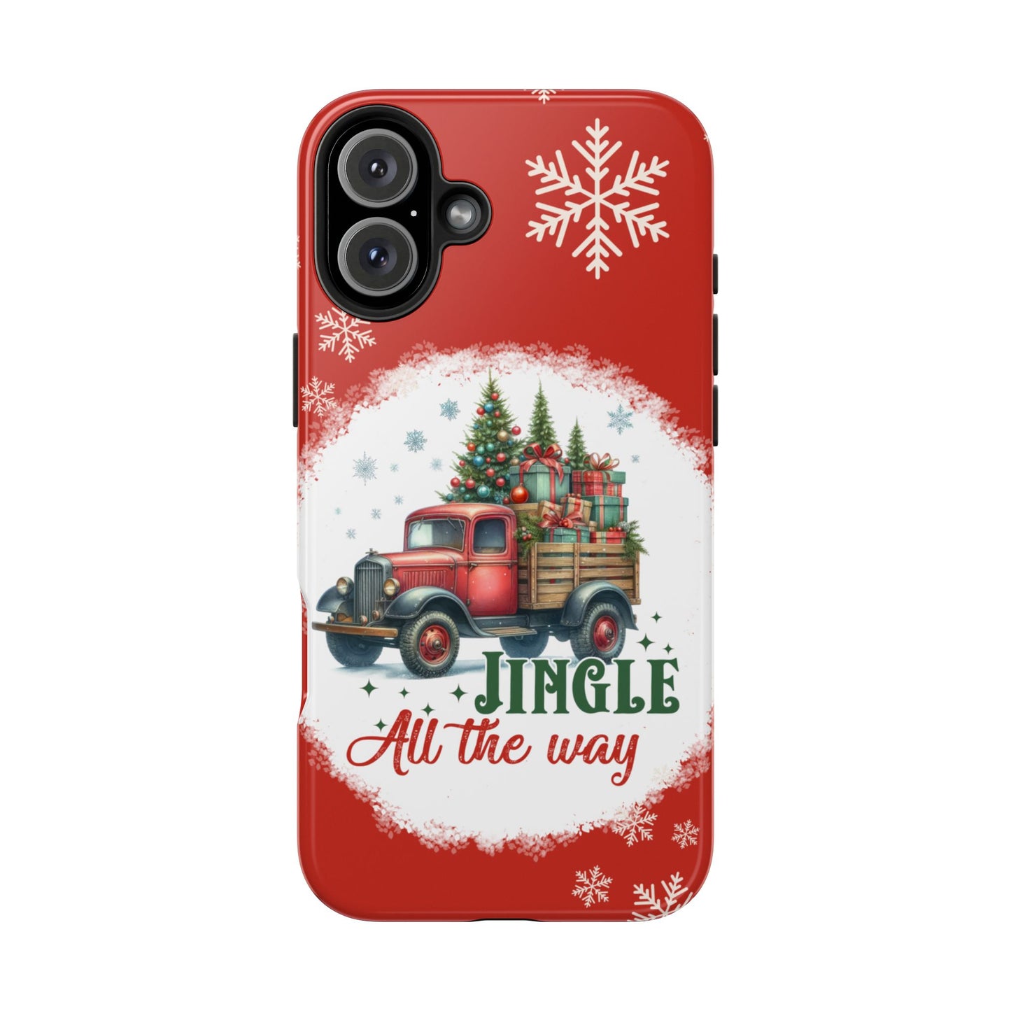 Christmas farm truck iPhone 16 Case, Christmas iPhone Cover, Festive Holiday Accessory, Cute Xmas Phone Protector, Winter Santa Tech