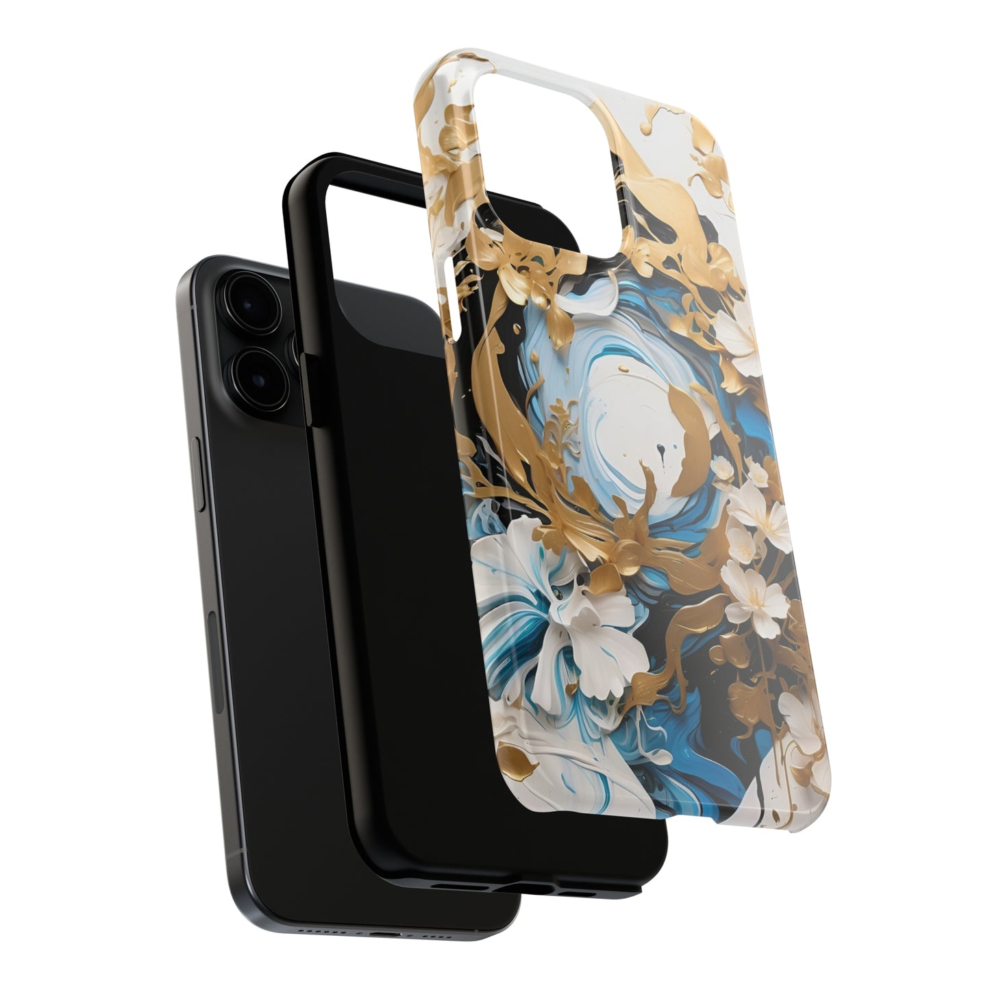 Blue & gold abstract Tough Phone Cases iPhone accessories