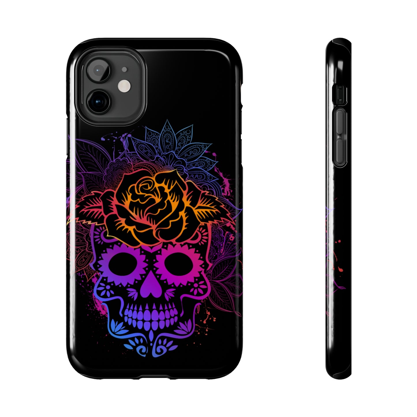 Sugar skull in vibrant colors/ Tough iPhone Case/ Halloween