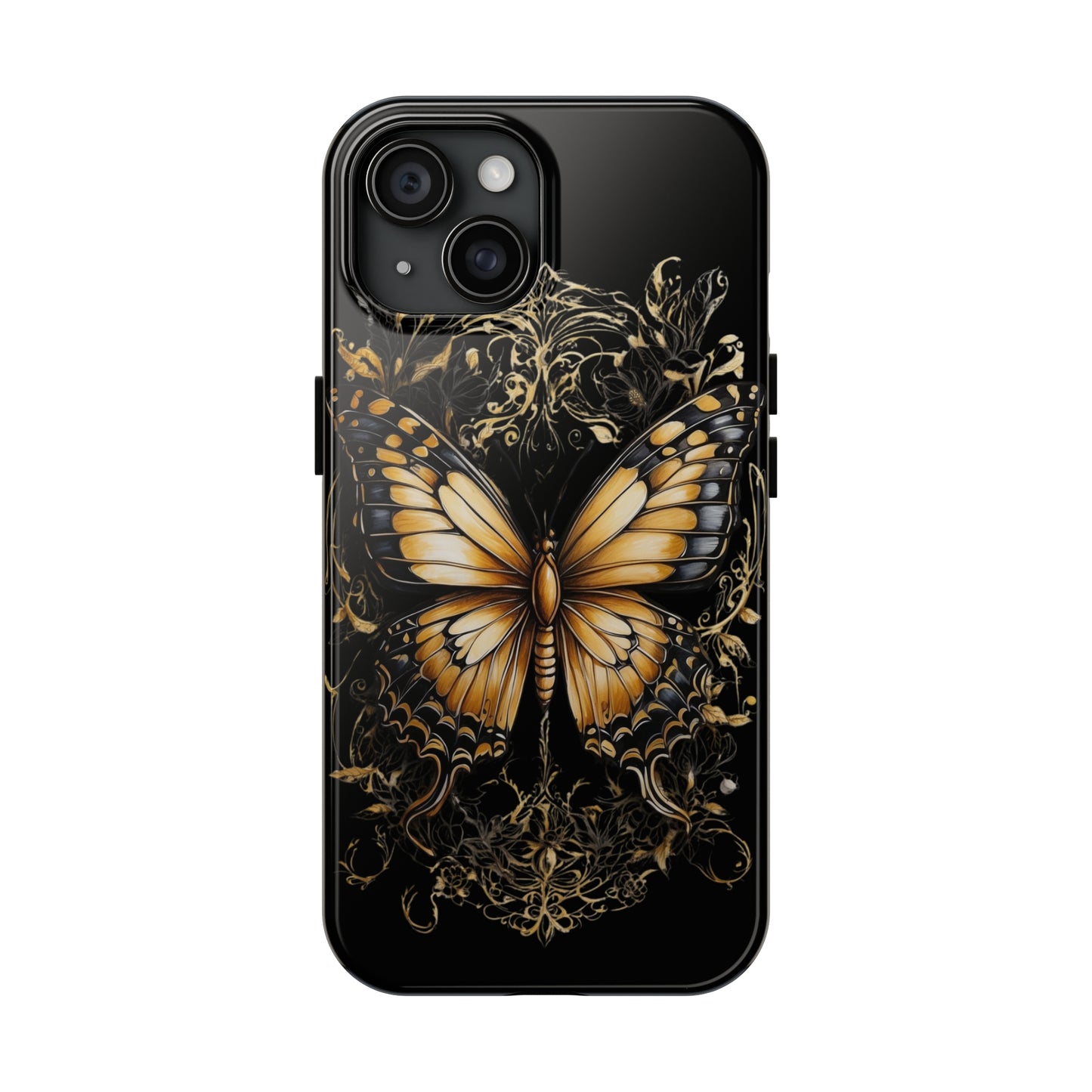 Beautiful black & gold butterfly/ Tough iPhone Case/ Nature