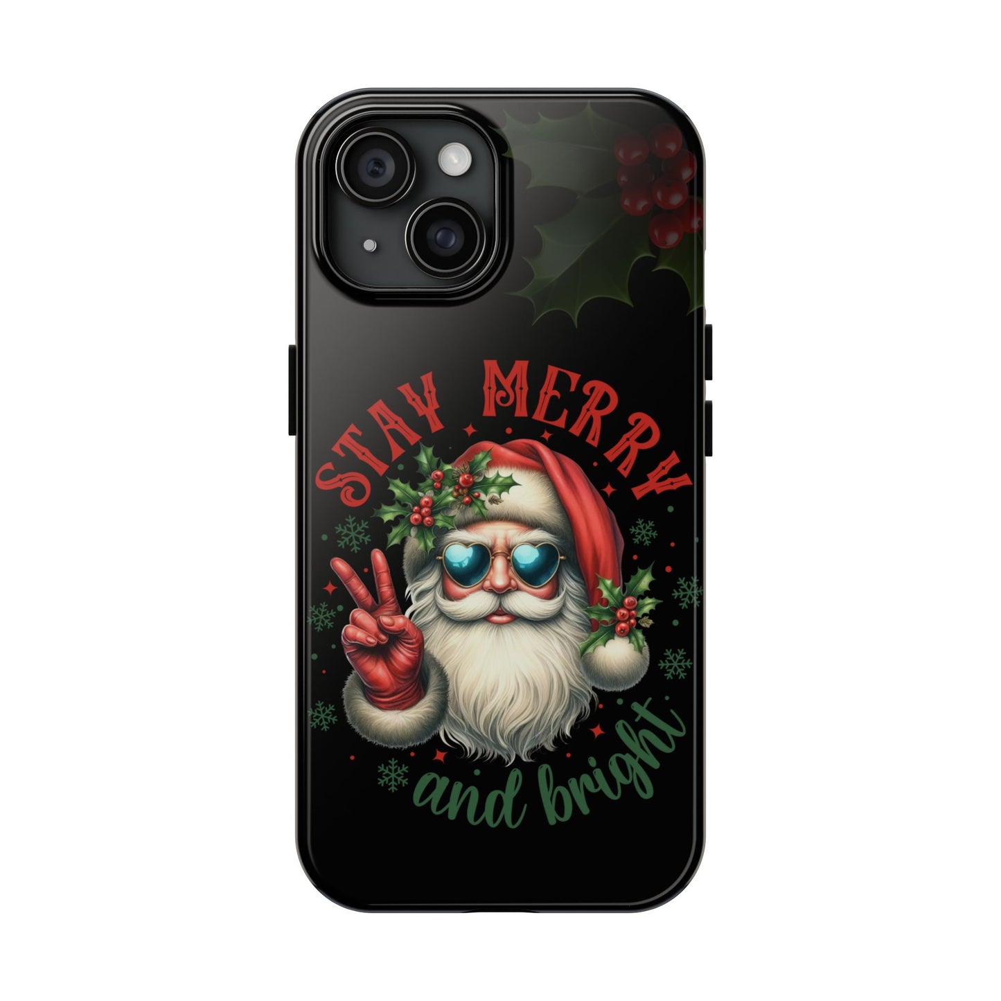 Stay Merry Christmas iPhone 16 Case, Christmas iPhone Cover, Festive Holiday Accessory, Cute Xmas Phone Protector, Winter Santa Tech