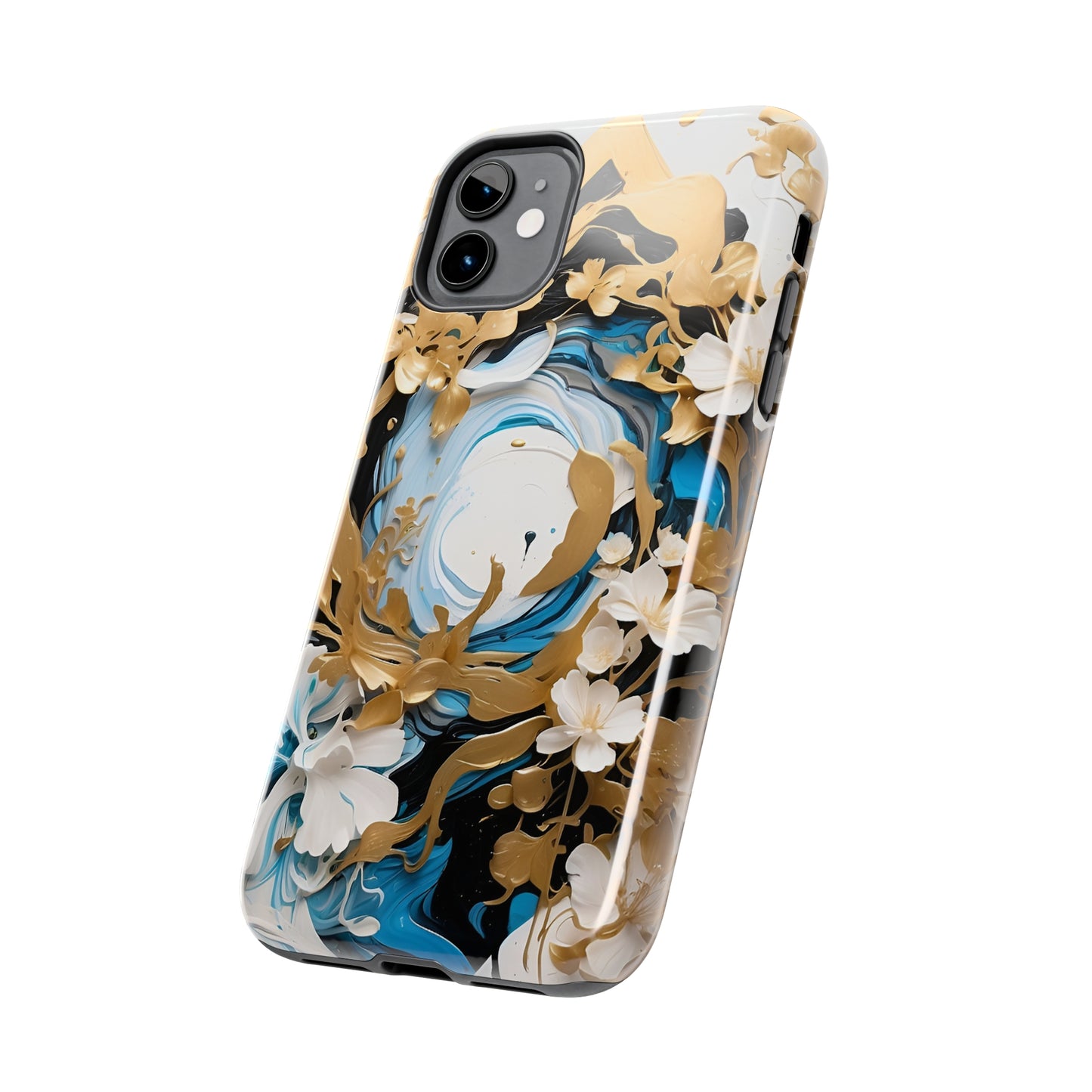 Blue & gold abstract Tough Phone Cases iPhone accessories