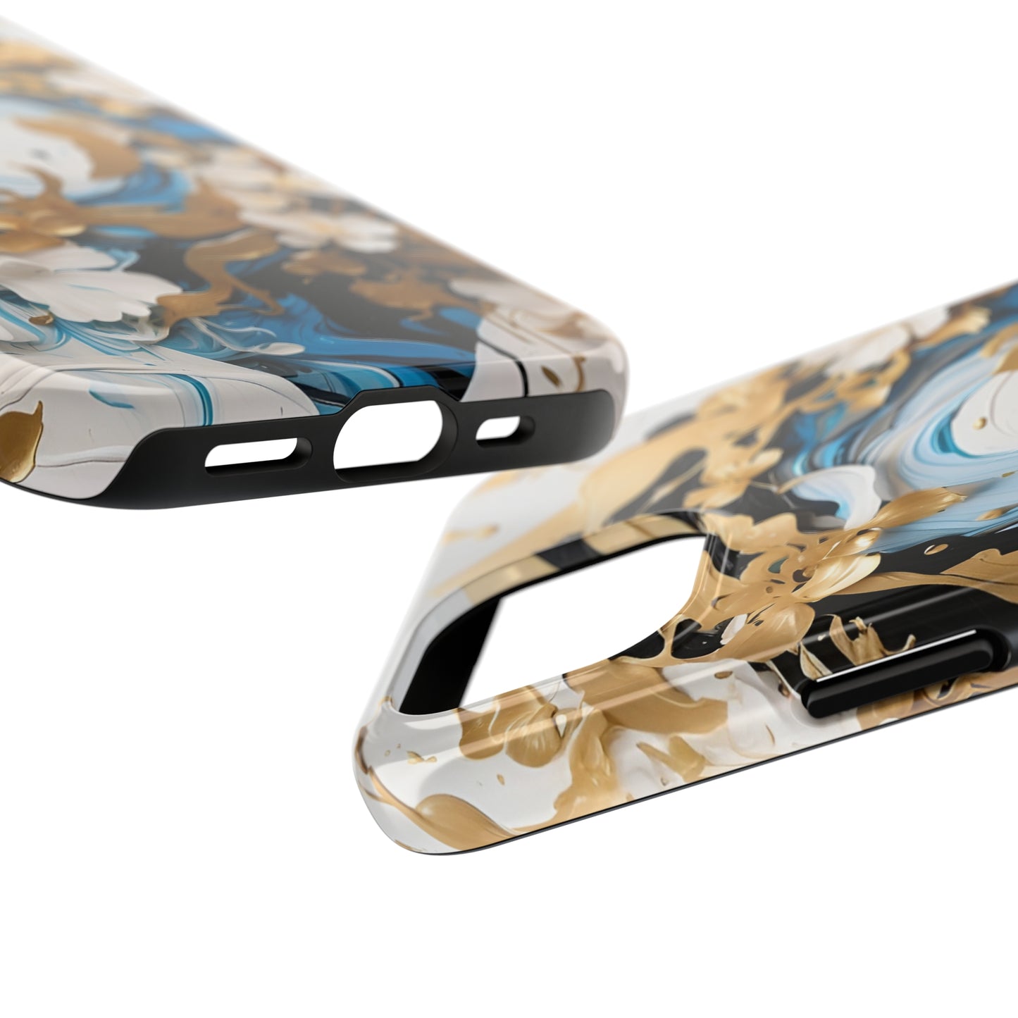 Blue & gold abstract Tough Phone Cases iPhone accessories