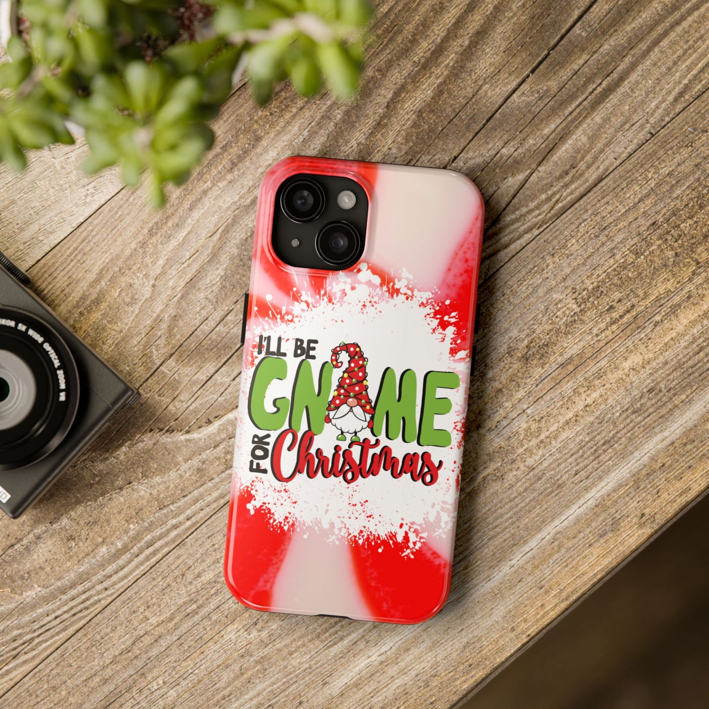 Cute Gnome for Christmas iPhone case. Compatible with iPhone models 11-16 including all mini, plus, pro & pro max. Custom phone case for smartphones. design for Girls, Woman