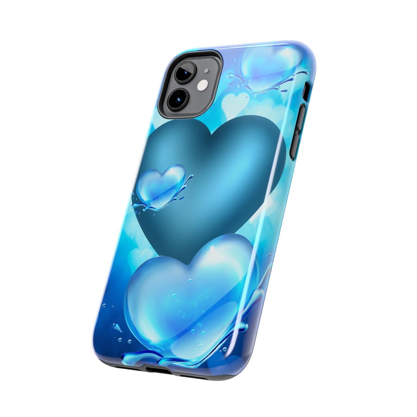 Blue hearts custom iPhone case