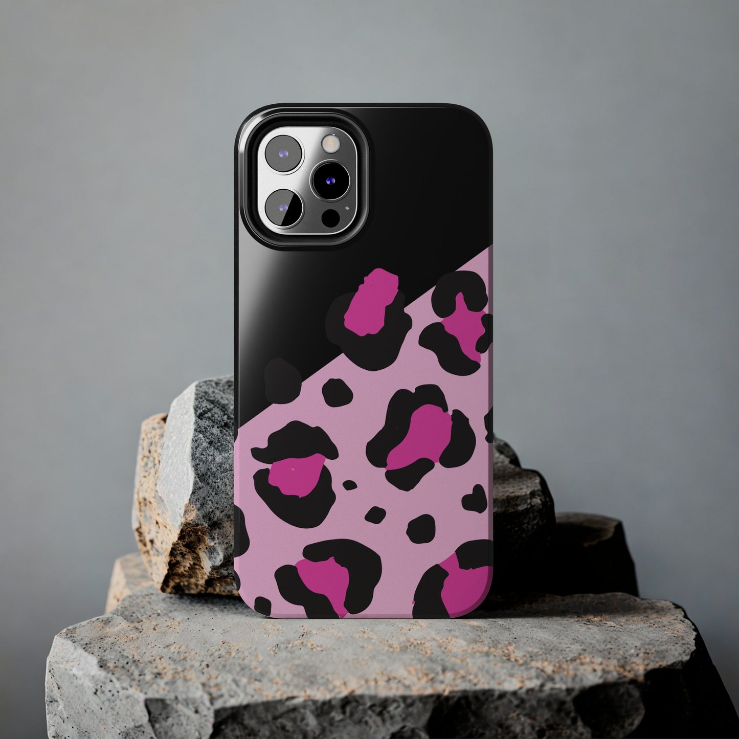 pink & black leopard print Tough Phone Cases iPhone 14 pro max accessories