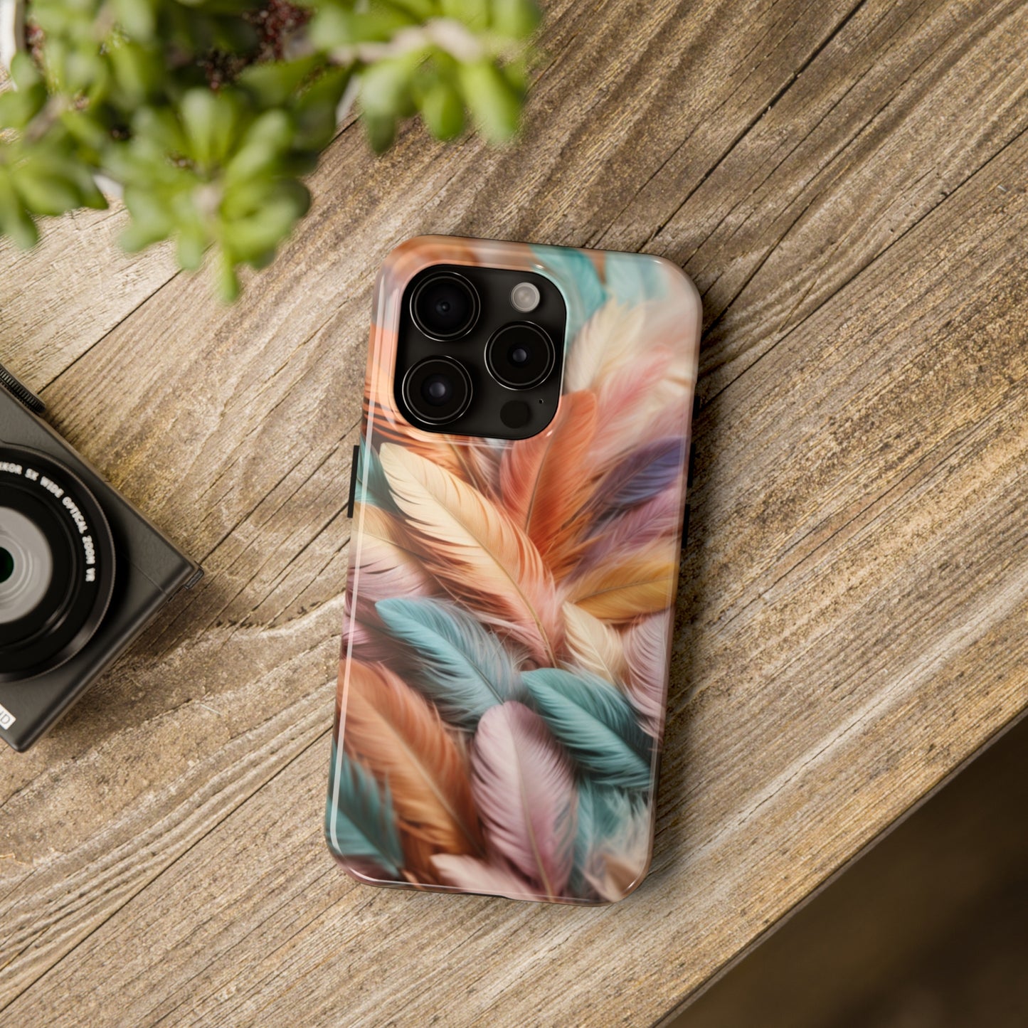 Boho style, Pastel colored feathers/ Tough iPhone Case/ iPhone accessories/ Nature