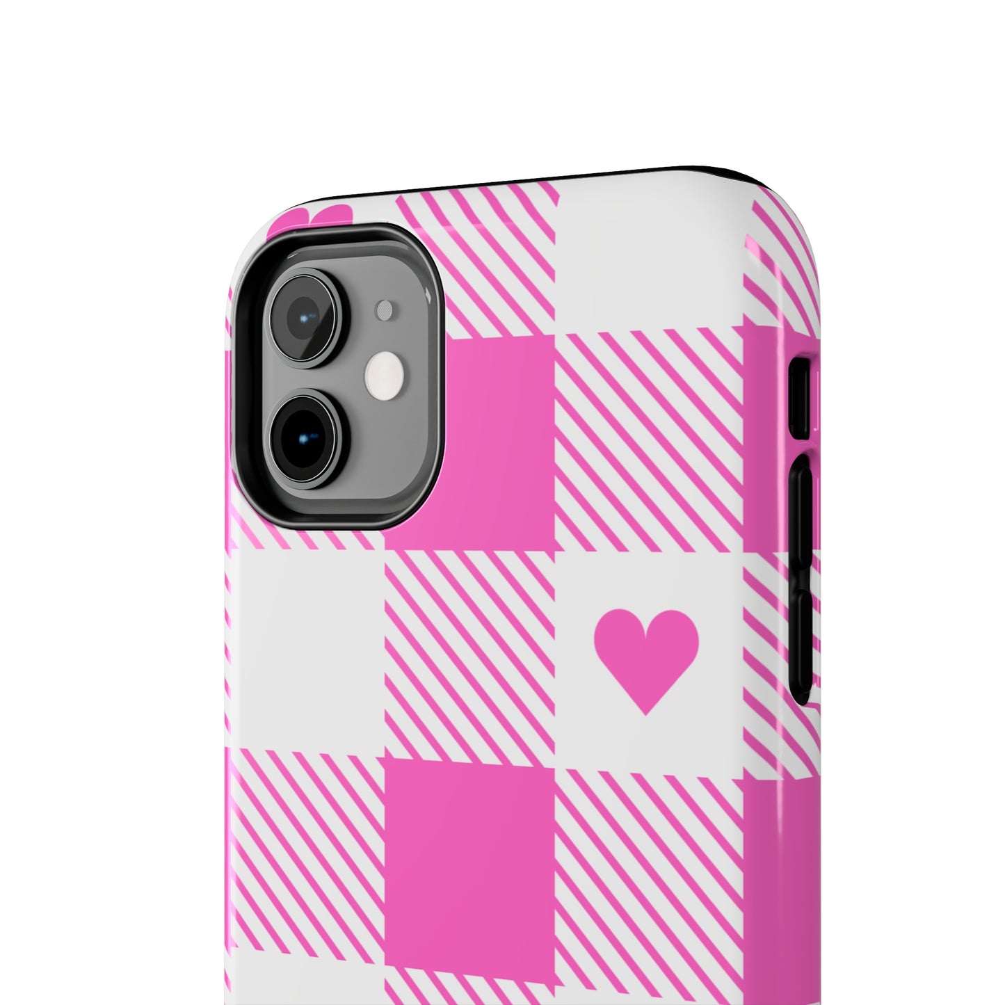 Hearts & Plaid Tough iPhone Case valentines phone case iPhone 15 accessories