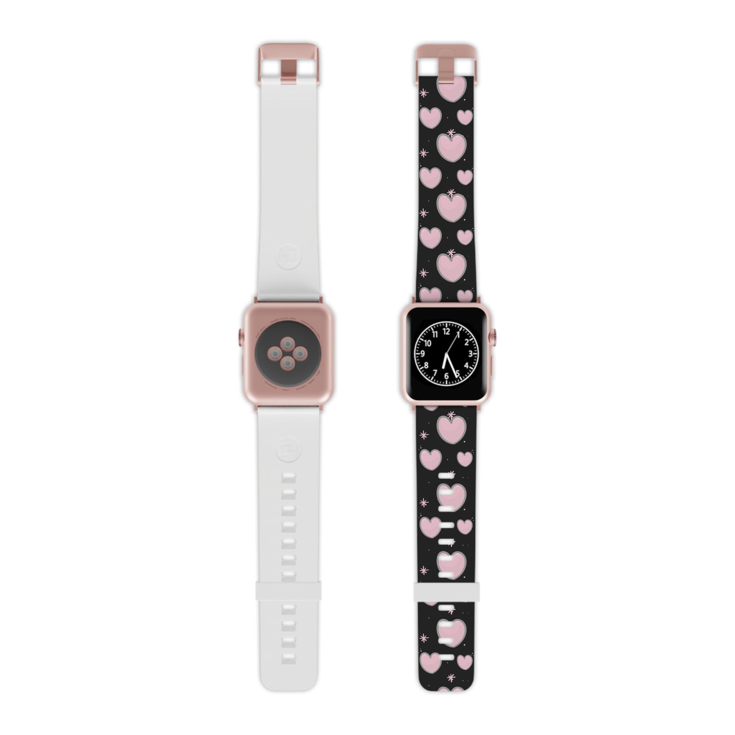 Pink & grey hearts Watch Band for Apple Watch Series 1-9, SE and Ultra, 38-40mm/ 42-44mm