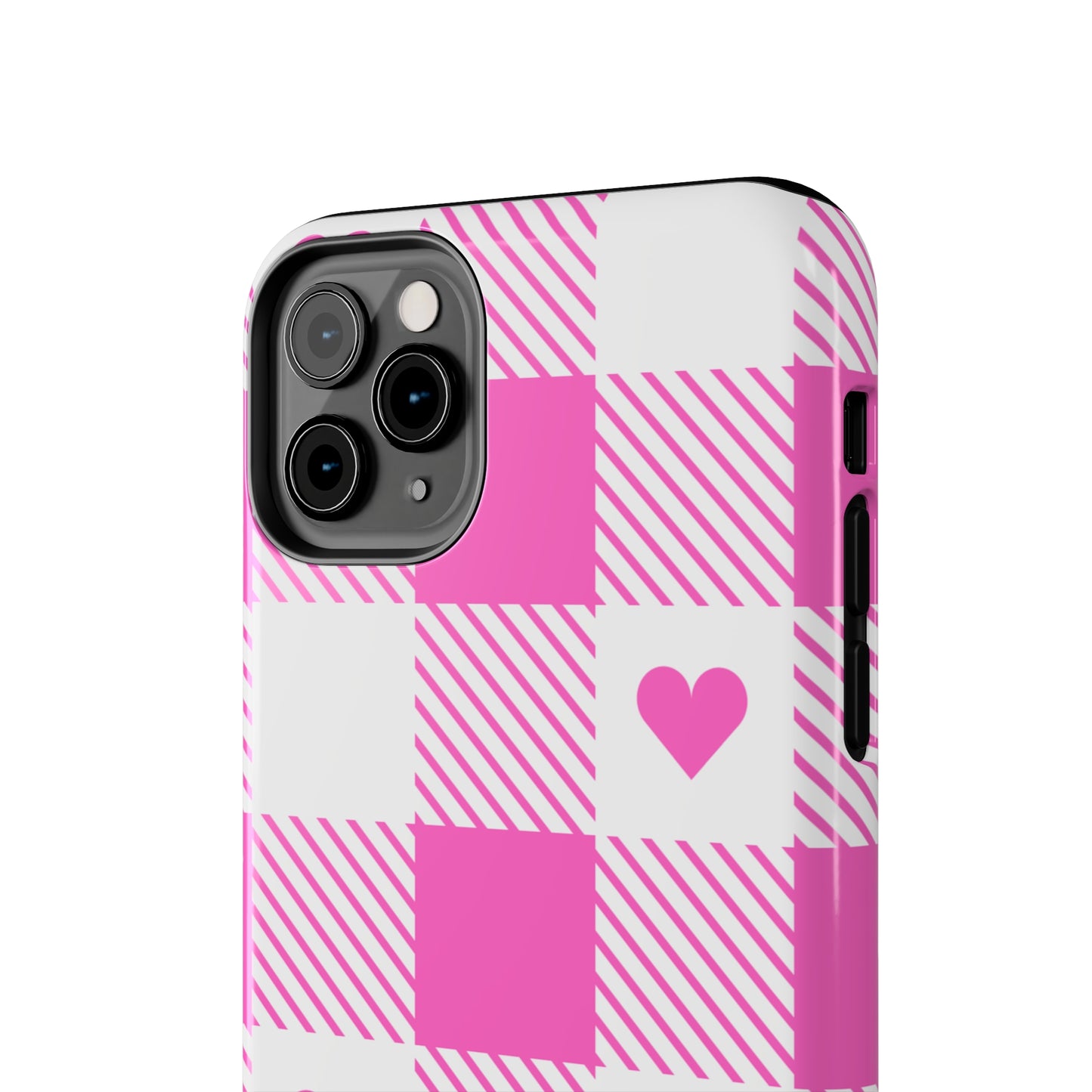 Hearts & Plaid Tough iPhone Case valentines phone case iPhone 15 accessories