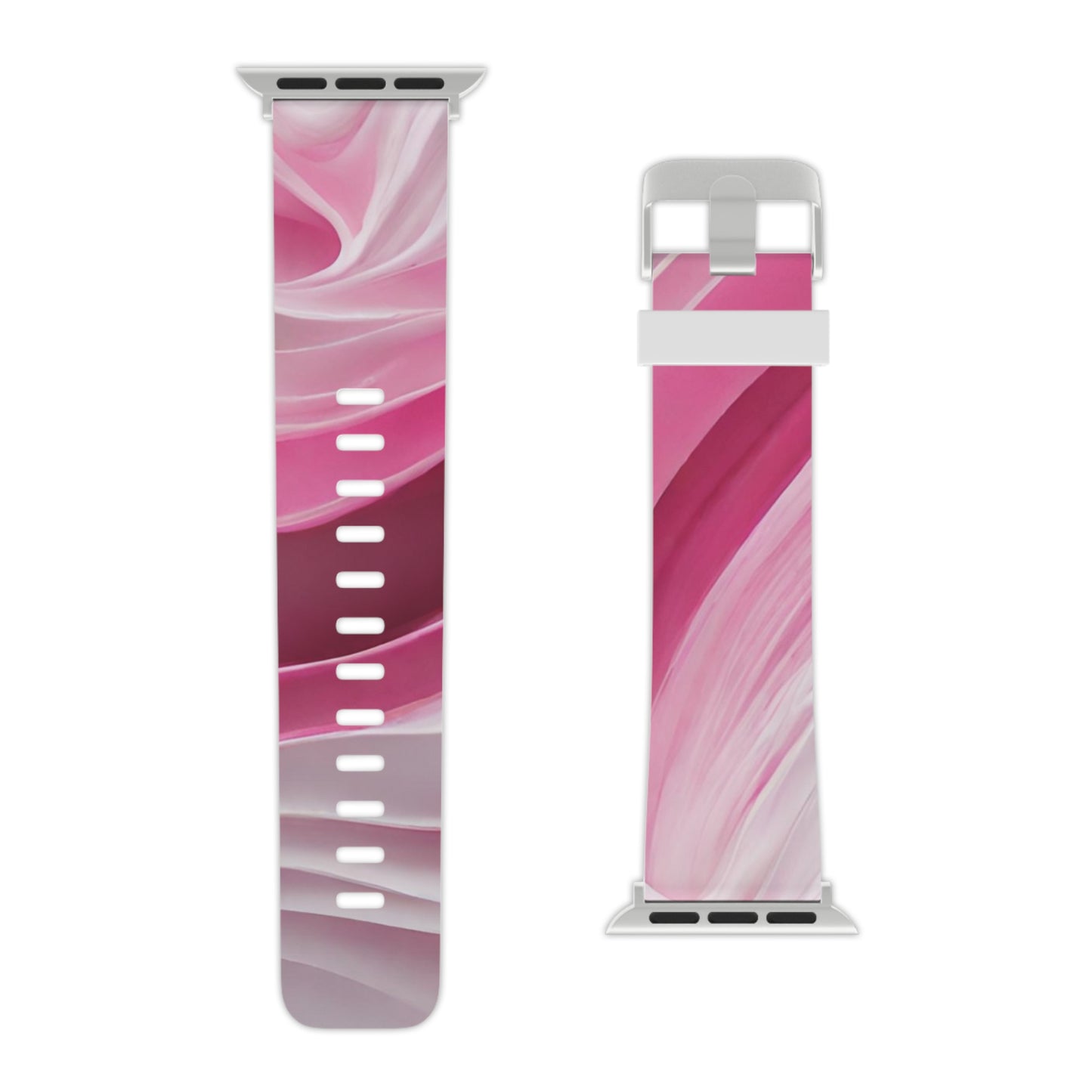 Pink & white wave Watch Band for Apple Watch Series 1-9, SE and Ultra, 38-40mm/ 42-44mm