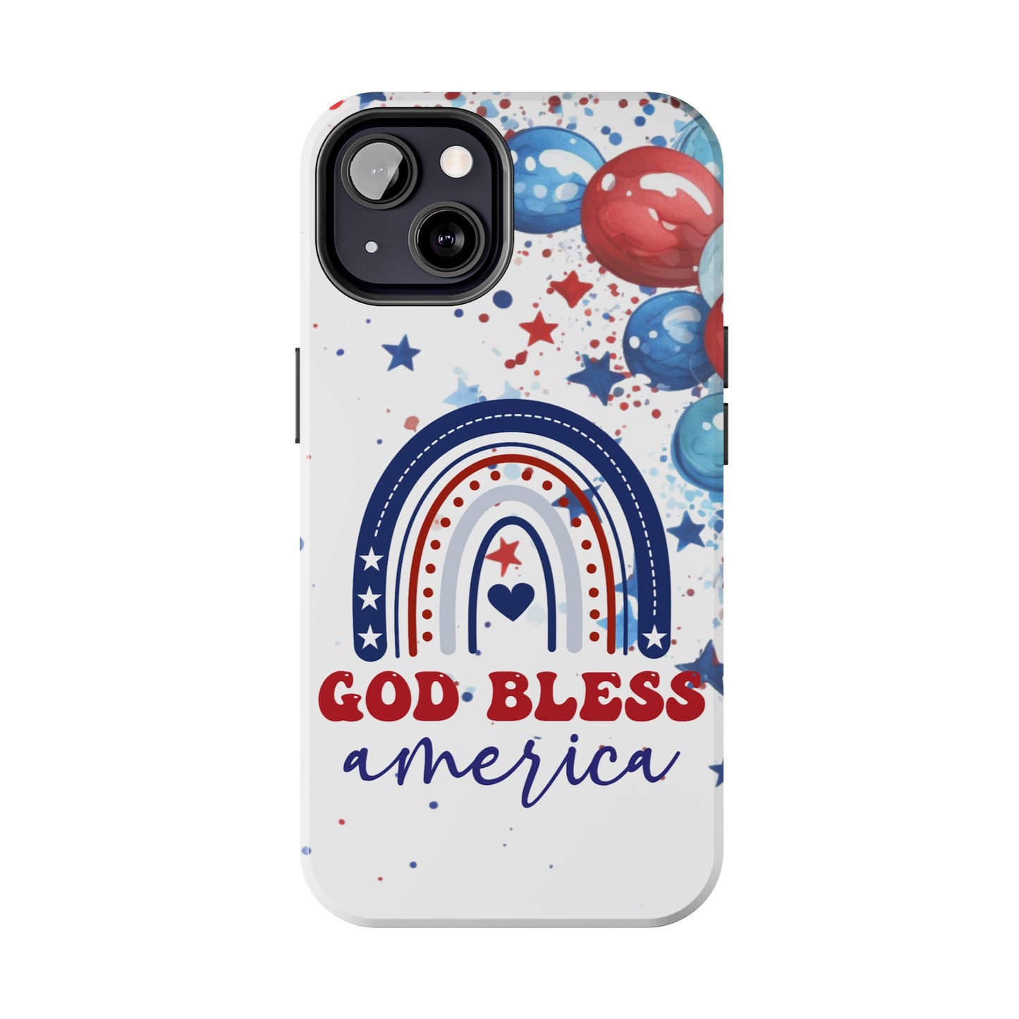GOD Bless America phone case- 4th of July accessories-Red, white & blue- iPhone compatible
