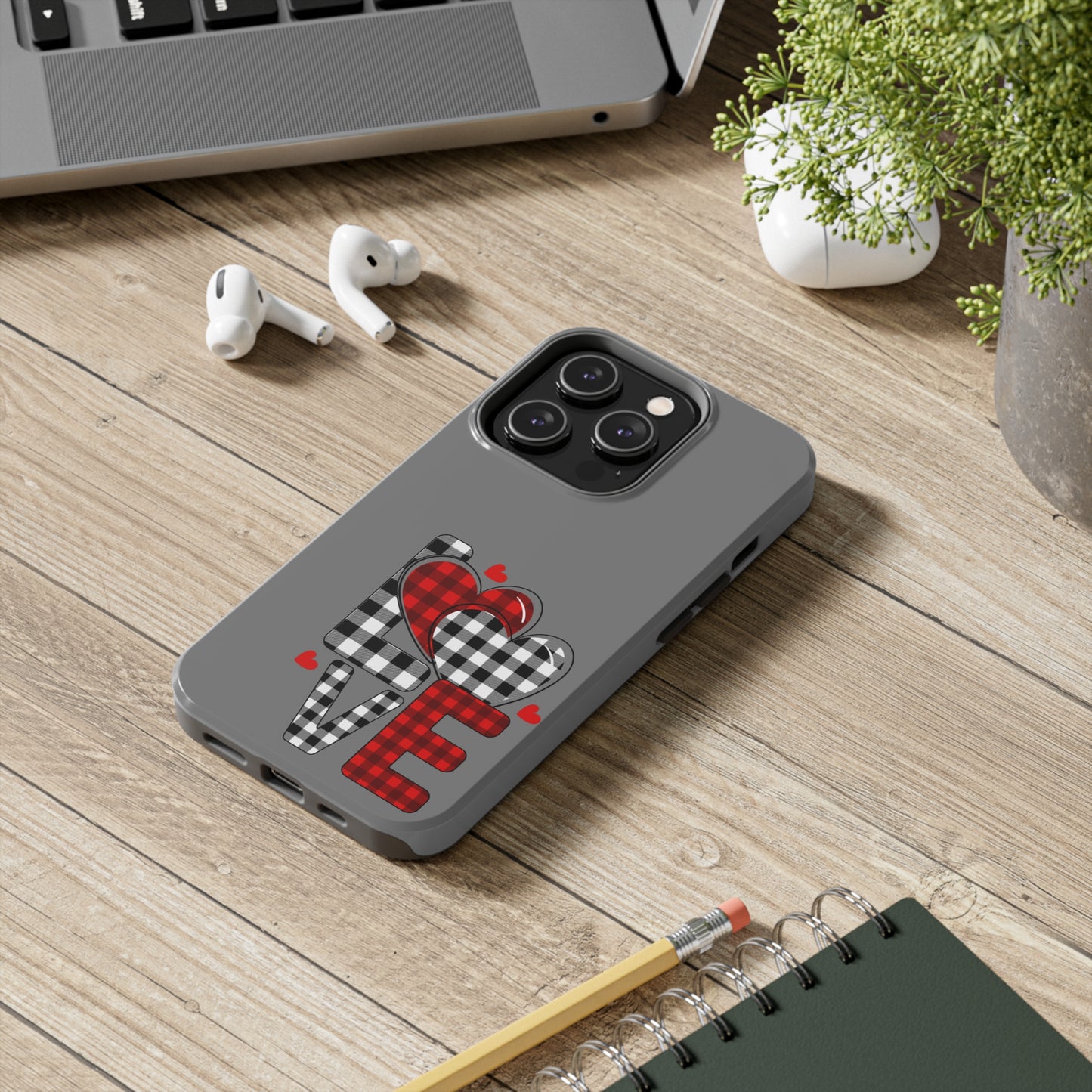 Grey LOVE/ Tough iPhone Case