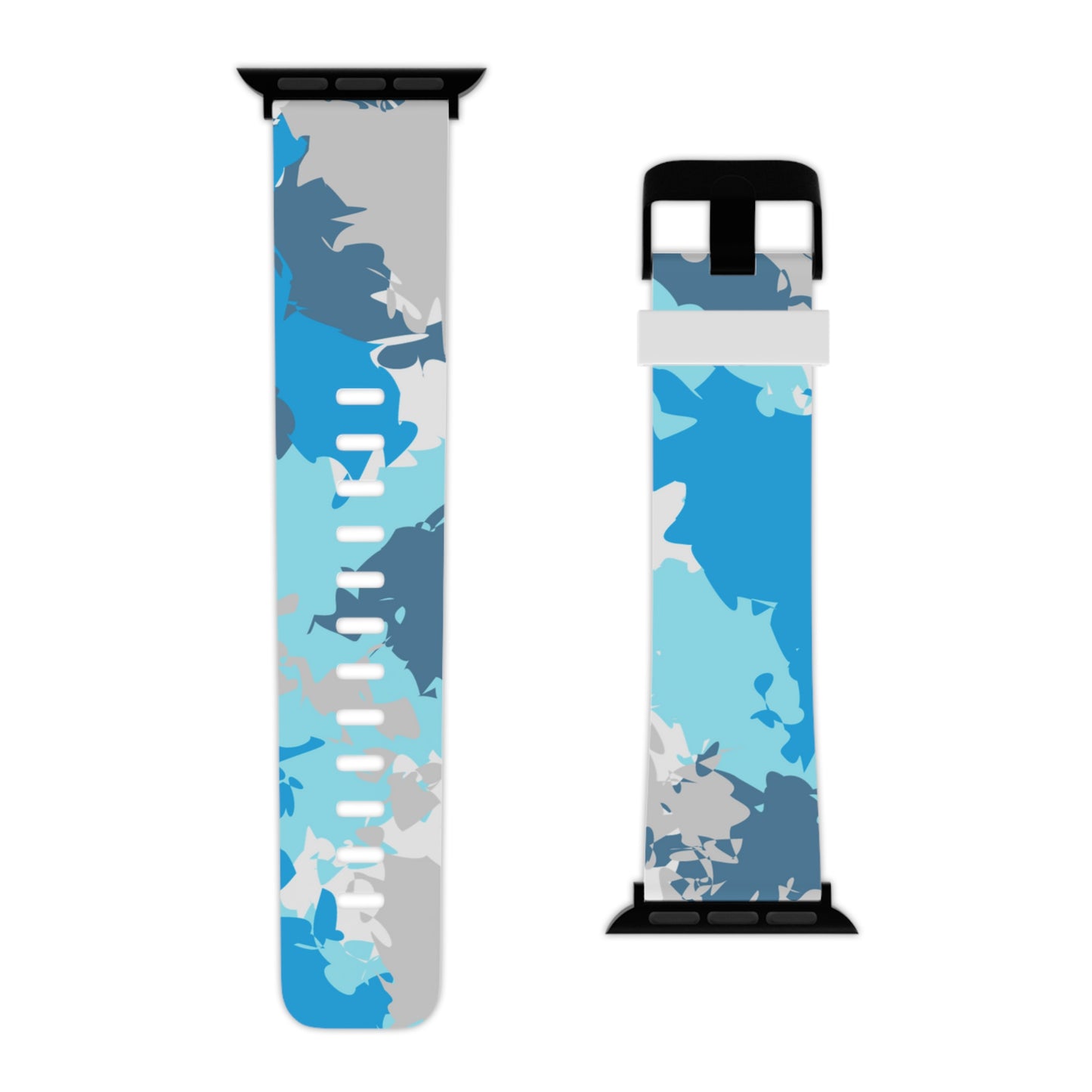 Blue & Grey Camo print Watch Band for Apple Watch Series 1-9, SE and Ultra, 38-40mm/ 42-44mm