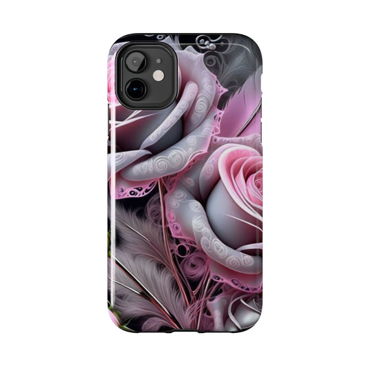 Tattoo rose, floral iPhone Cover, flower Accessory, Cute Phone Protector, seasonal Tech