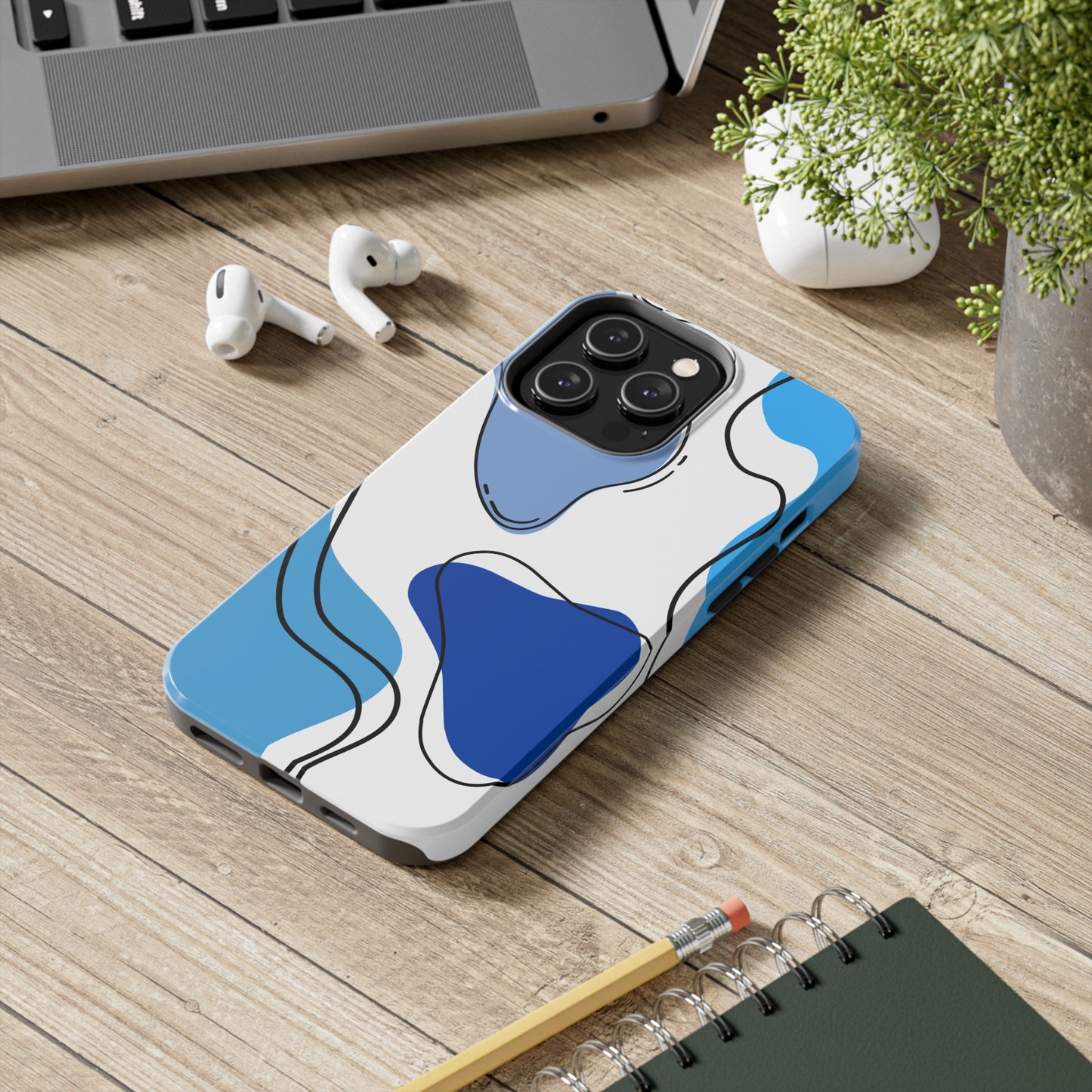 Blue Boho/ Tough iPhone Case/ Abstract