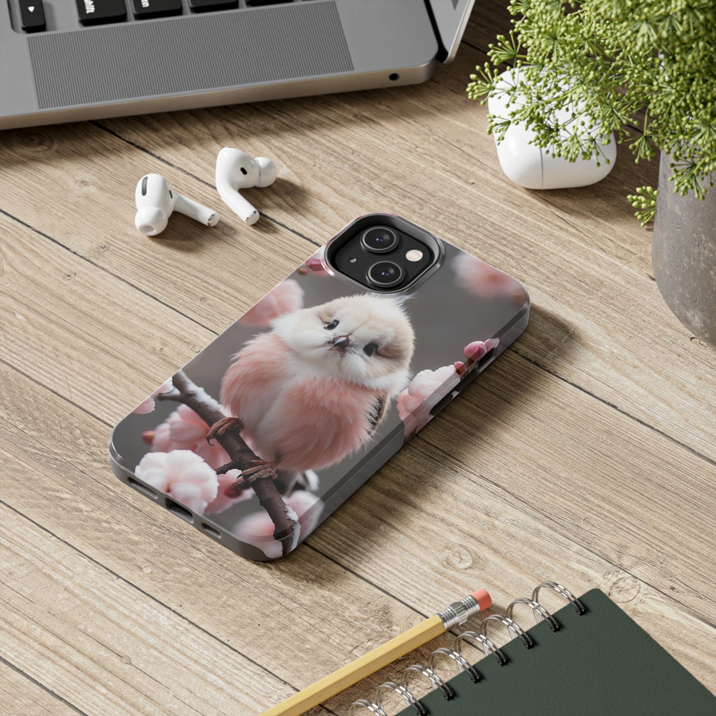 Cherry blossom pink bird Tough Phone Case iPhone 15 accessories