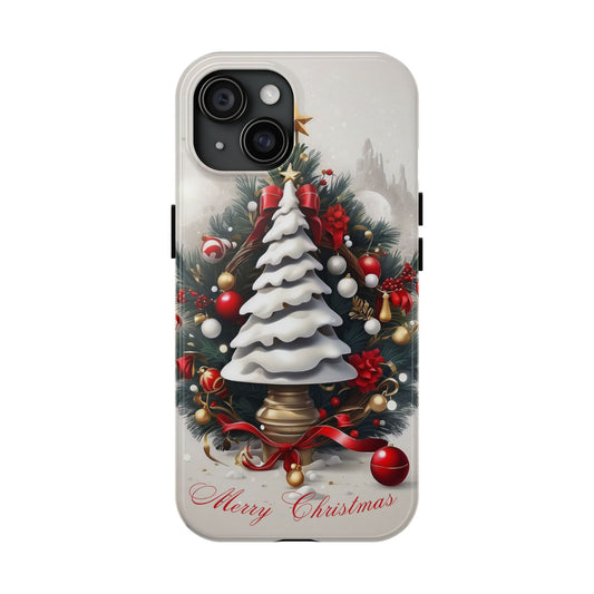 Vintage Christmas tree iPhone case. Compatible with iPhone models 11-15 including all mini, plus, pro & pro max. Custom phone case for smartphones. design for Girls, Woman