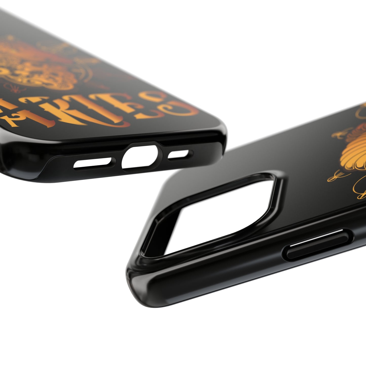 Gold & black Aries IPhone case