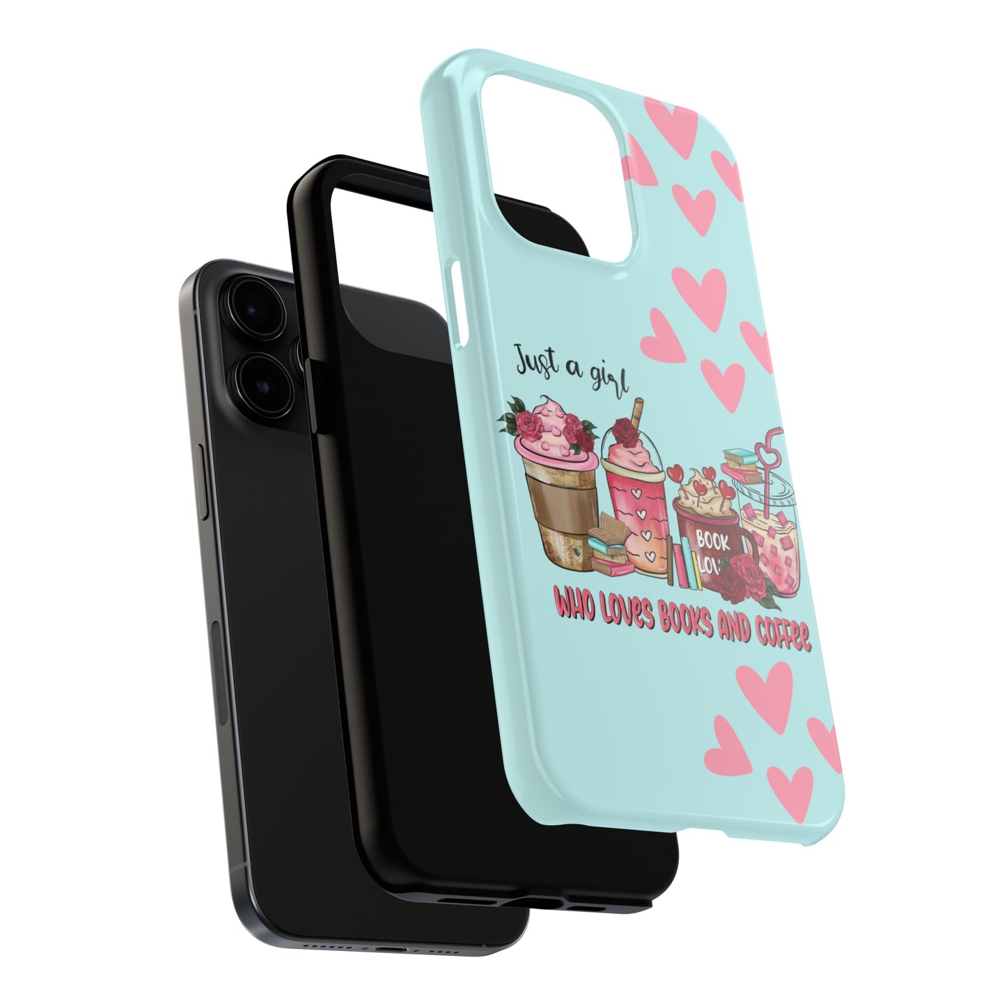 Just a girl who loves books & coffee iPhone Case-girly aesthetic phone accessory