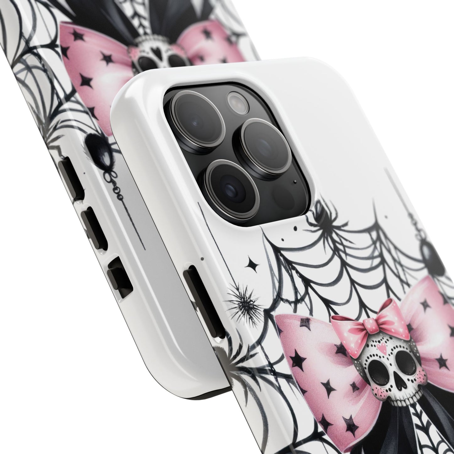 Skull & Bows Halloween themed iPhone case Models 11-15