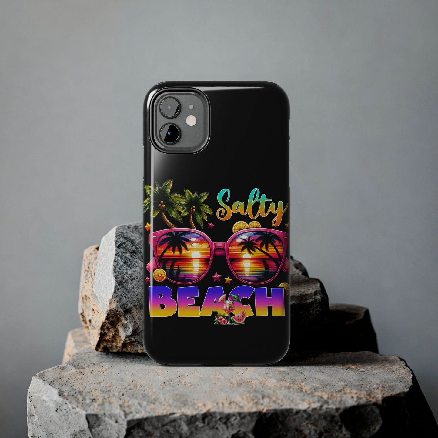 Salty beach summer aesthetics iPhone case. Compatible with iPhone models 11-15 including all mini, plus, pro & pro max. Custom phone case for smartphones. design for Girls, Woman